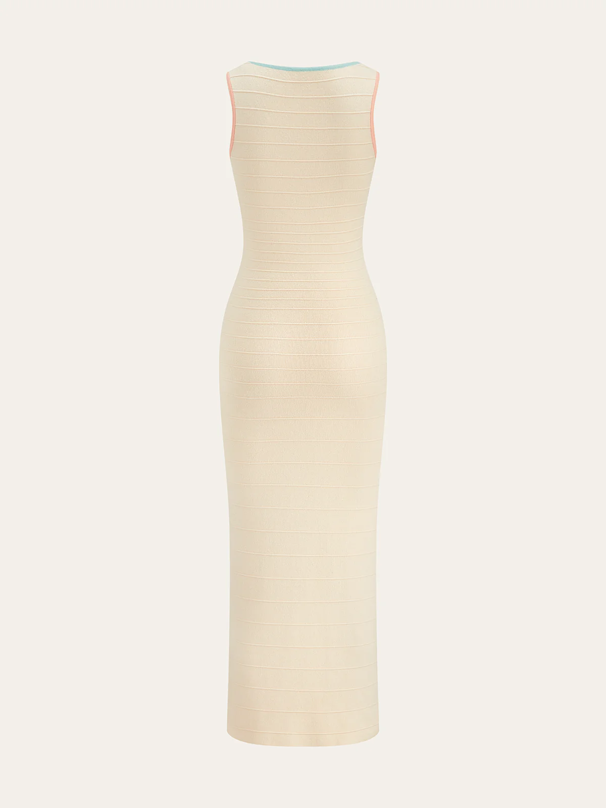 Color-Block Knit Midi Dress with Decor Button - Wholesalesil