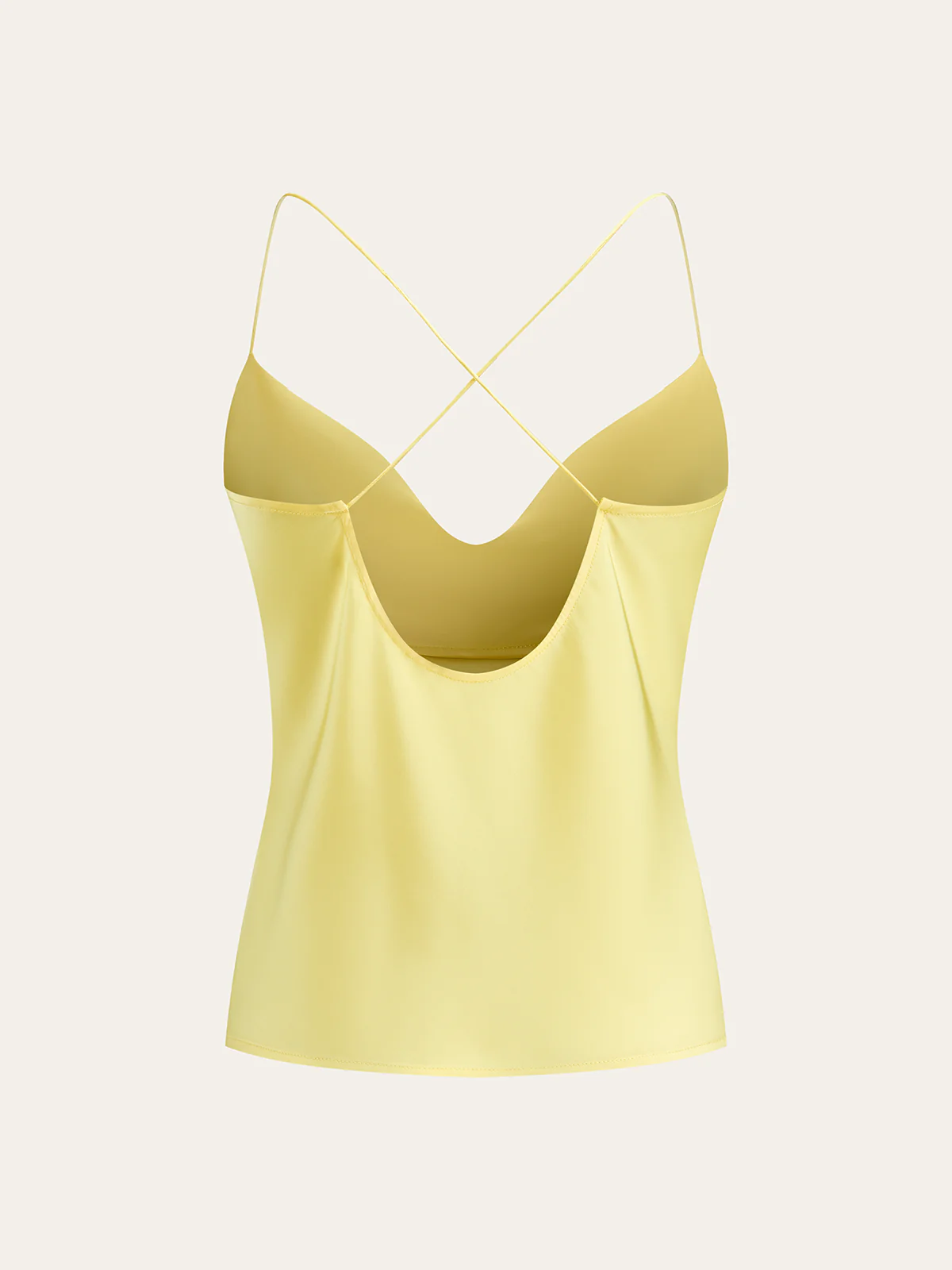 Satin Cowl Neck Cami with Crisscross Back - Wholesalesil