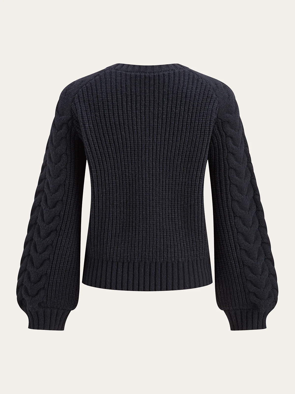 Cable Knit Balloon Sleeve Cardigan - Wholesalesil