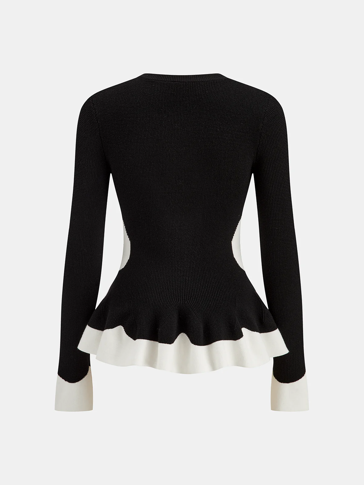 Contrast Ruffle Hem Button Cardigan - Wholesalesil