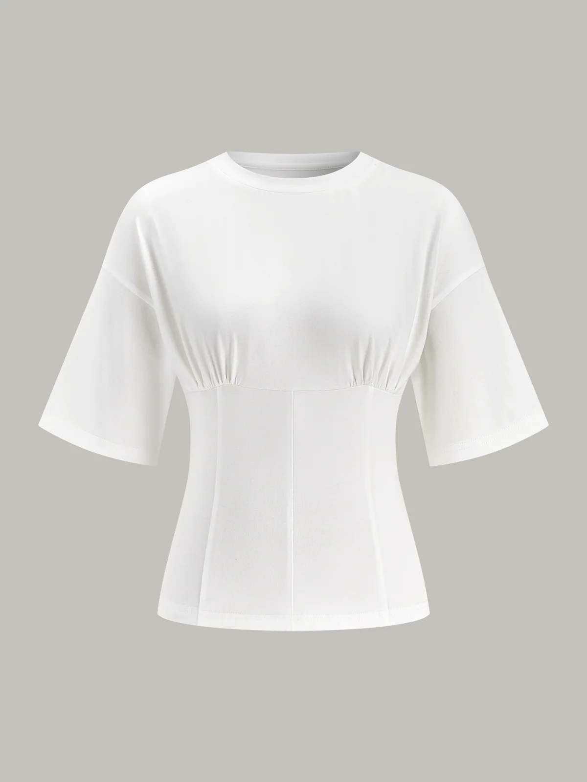 Cinched Waist Half Sleeve Top - Wholesalesil