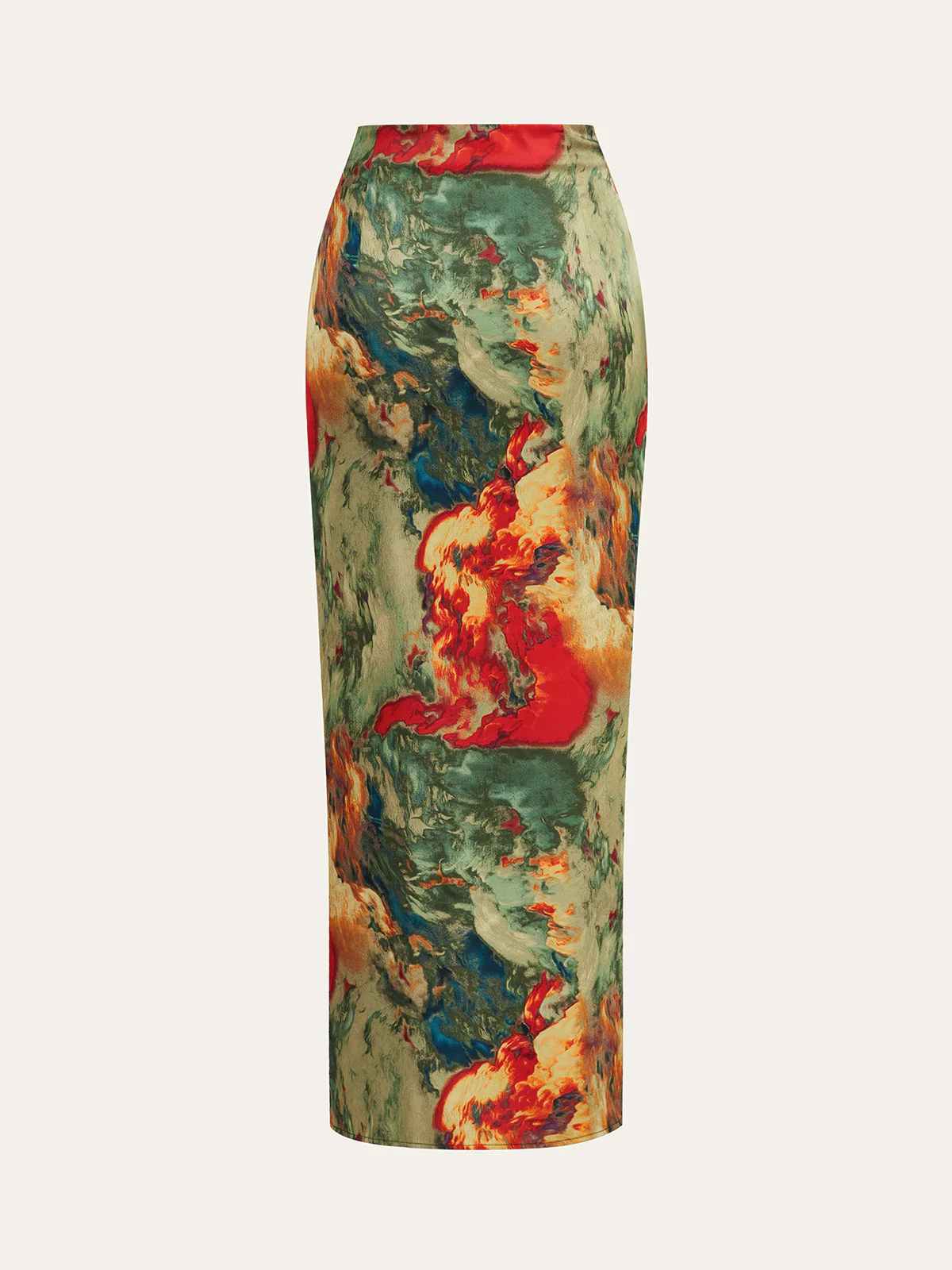 Printed Wrap-Tie Maxi Skirt - Wholesalesil