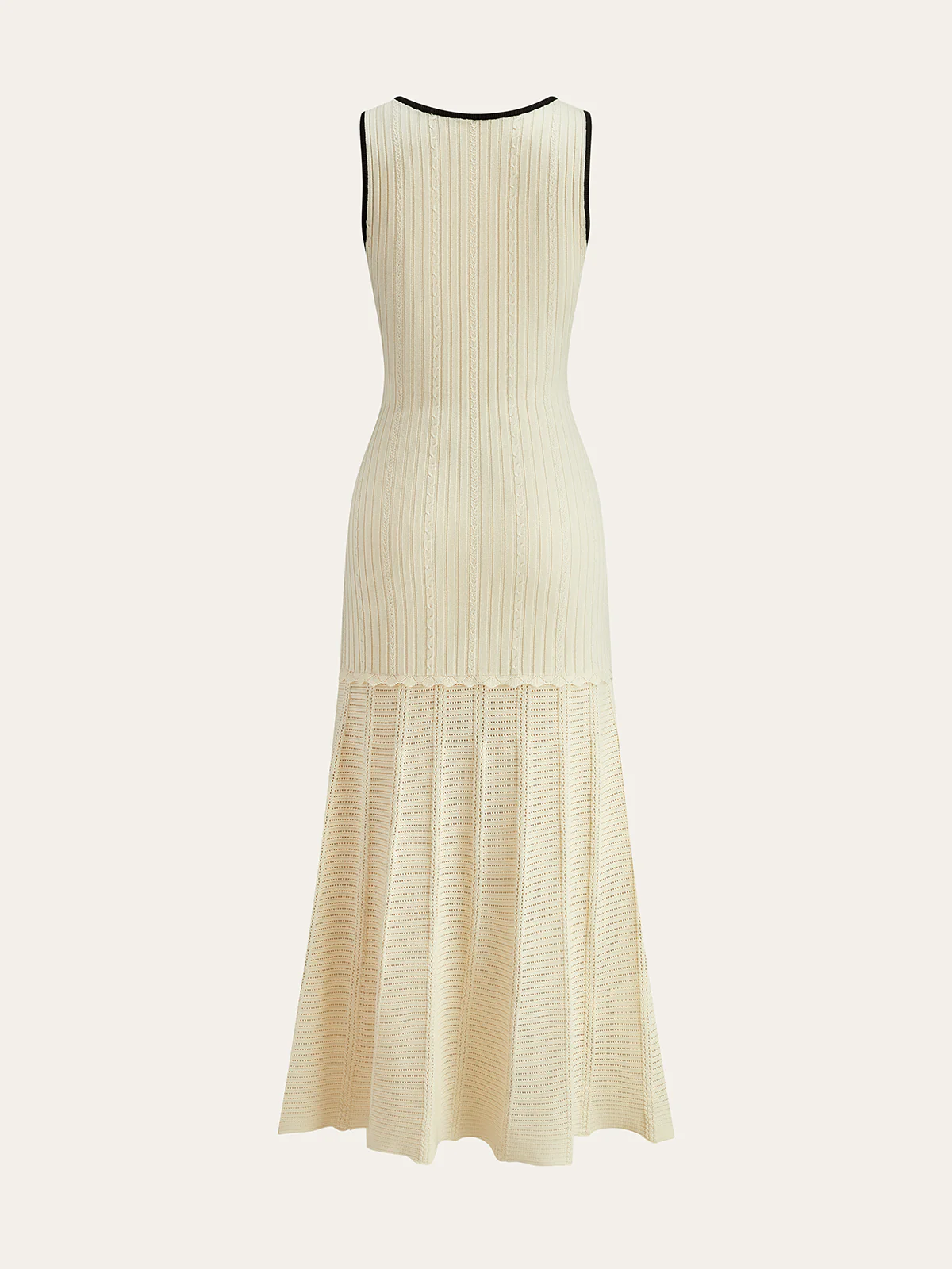 Pocketed Contrast Trim Knit Midi Dress - Wholesalesil