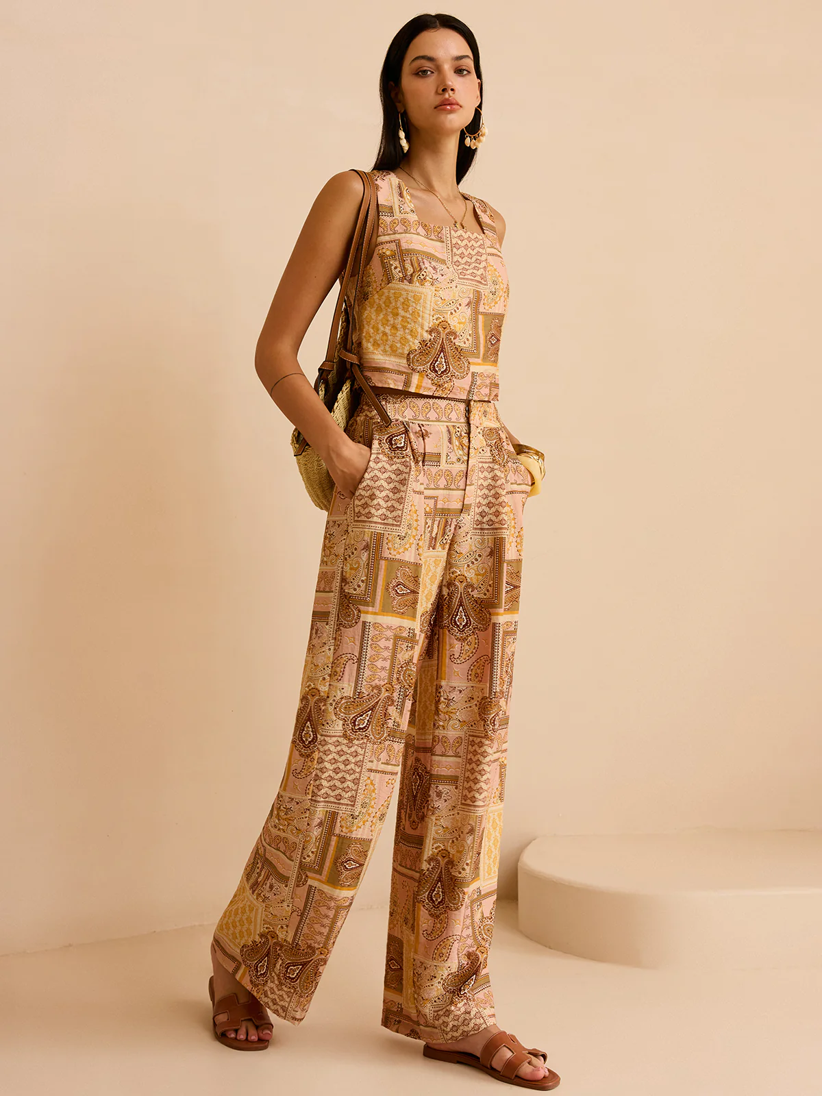 Ethnic Print Pants Set - Wholesalesil