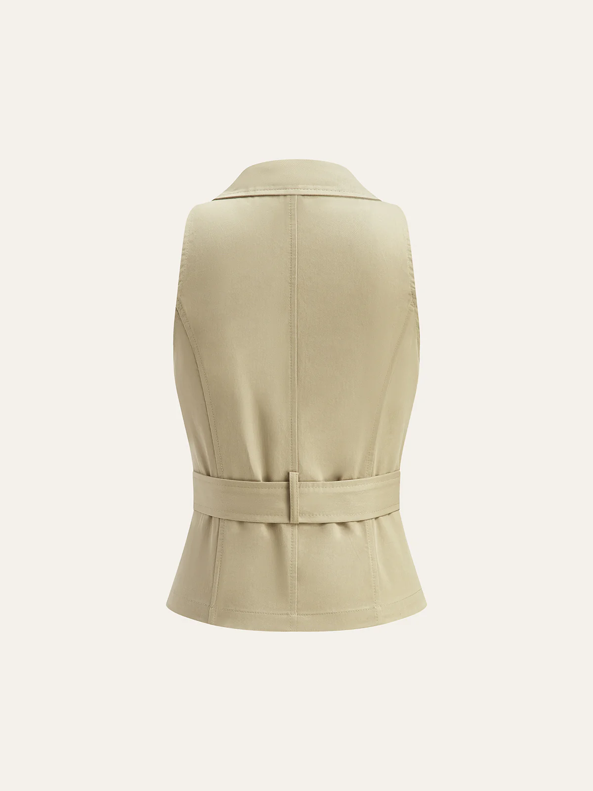 Belted Sleeveless Vest - Wholesalesil