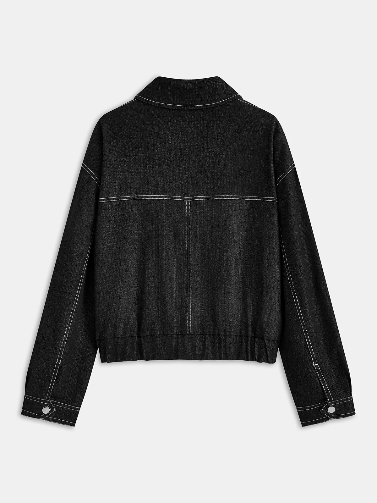 Oversized Zip Up Denim Jacket - Wholesalesil