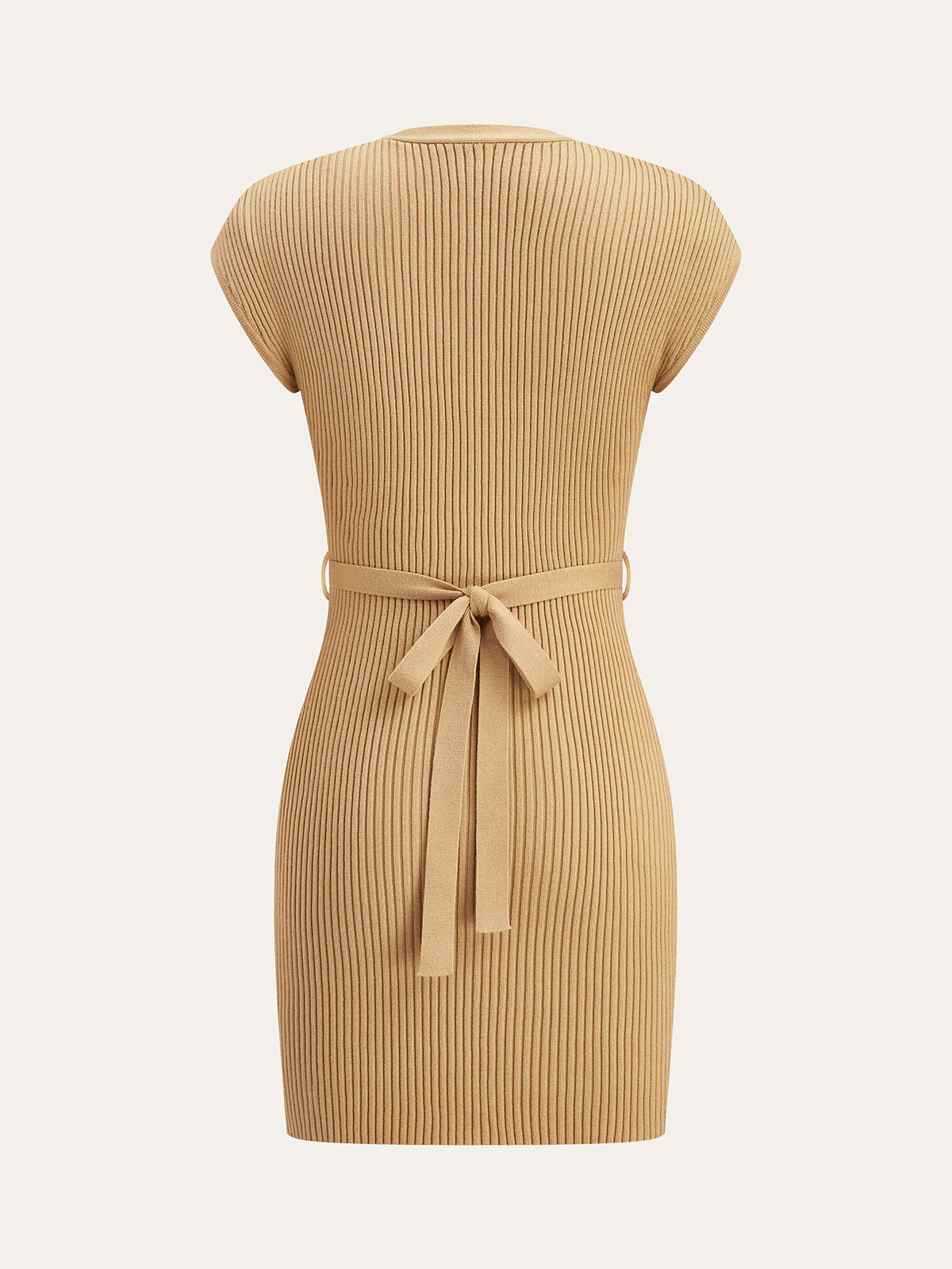 Knit Dress with Buttons and Matching Belt - Wholesalesil