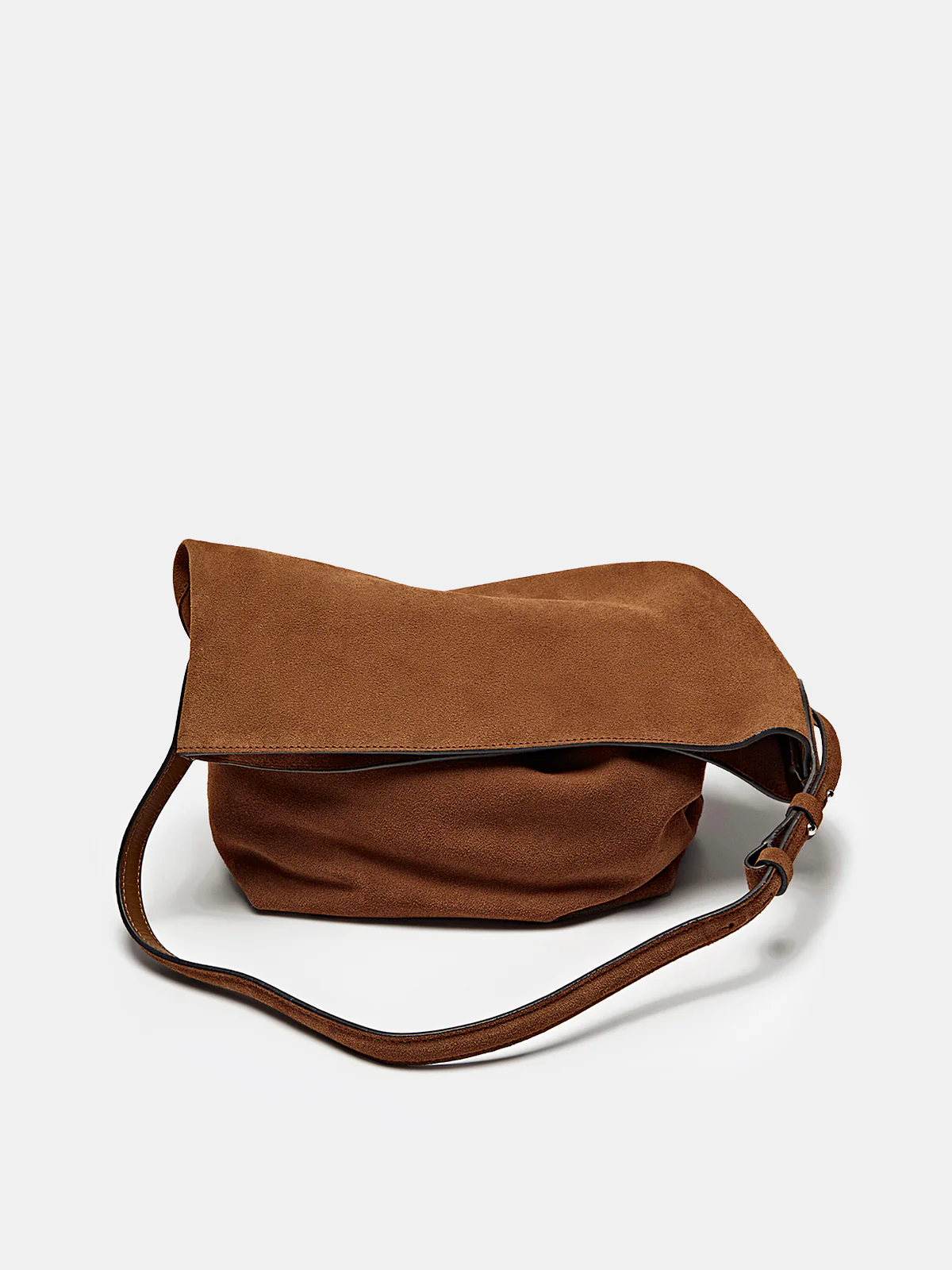 Faux Suede Slouchy Hobo Bag - Wholesalesil