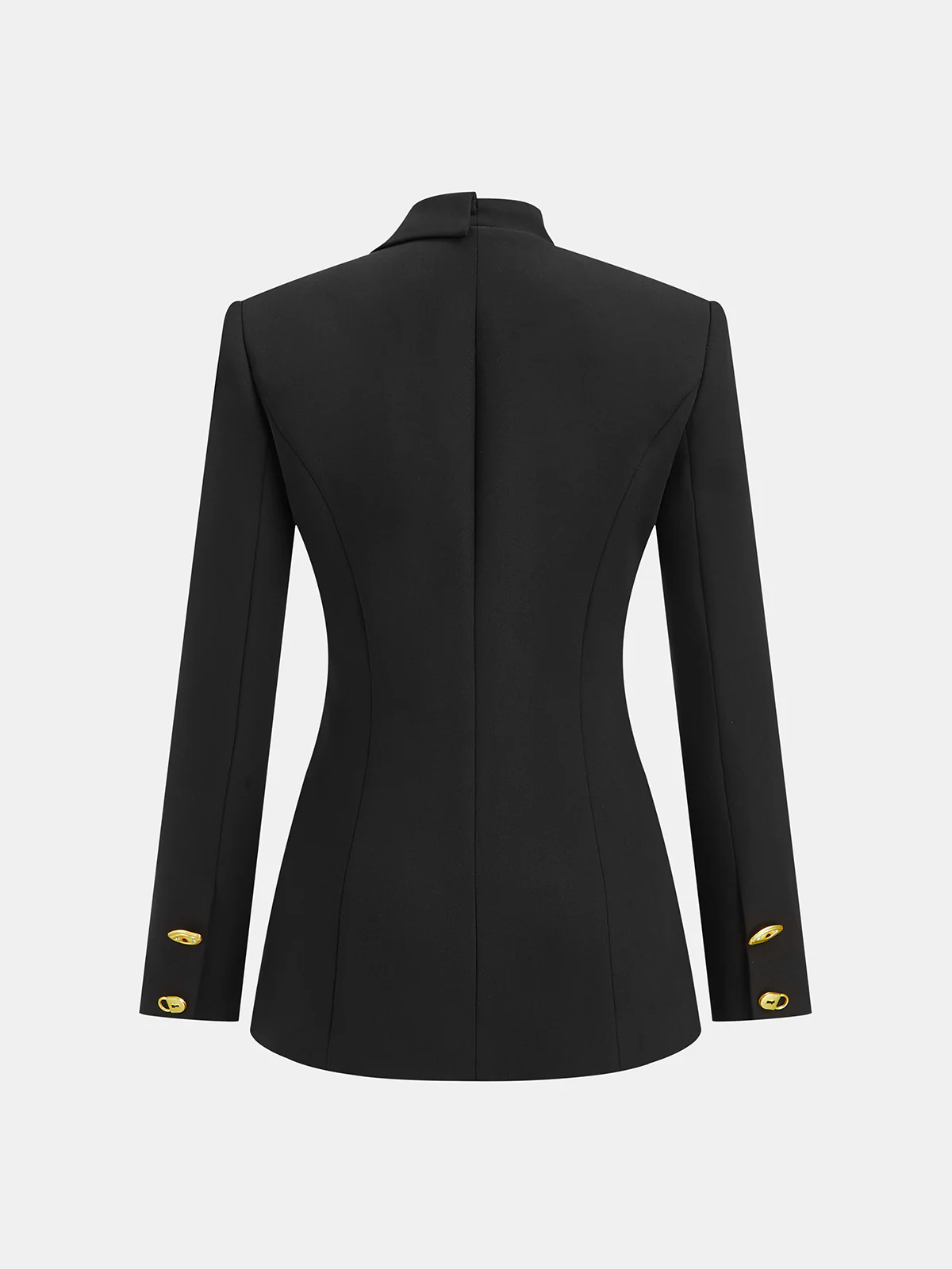 Asymmetrical Design Golden Button Blazer - Wholesalesil