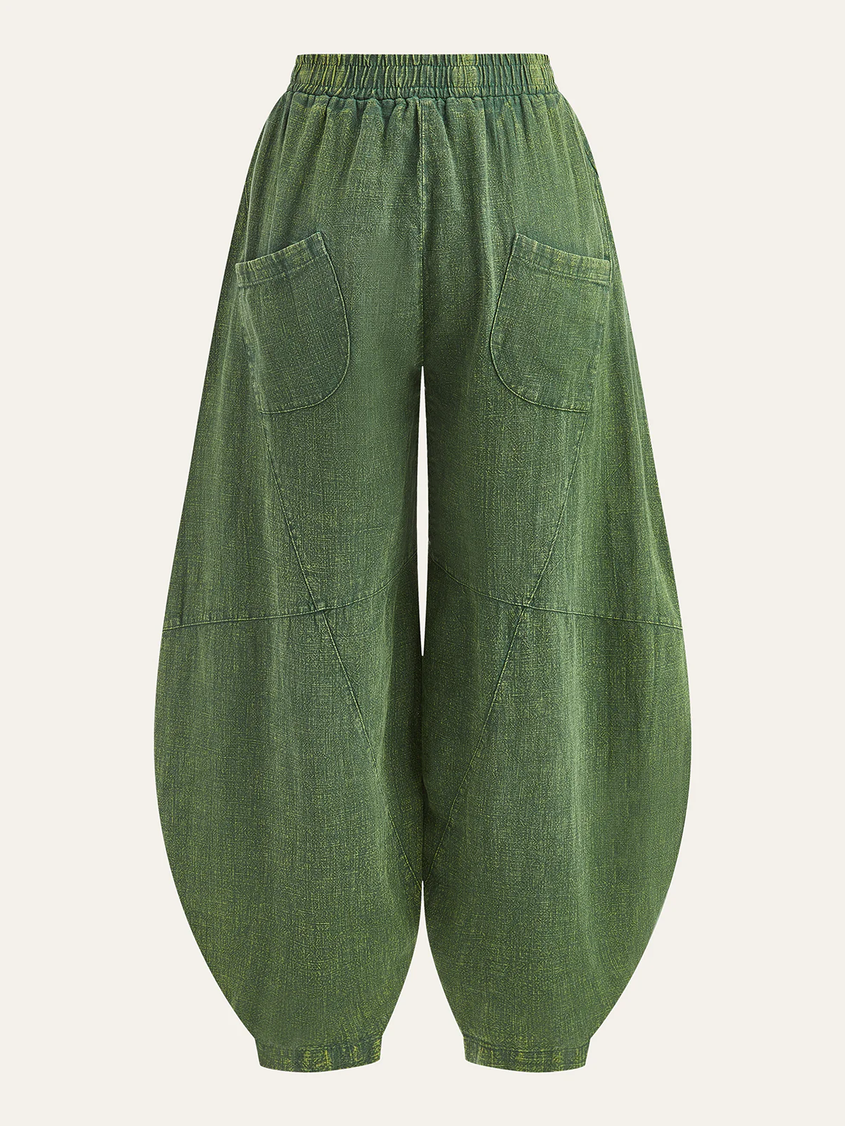 Distressed Paneled Loose Lantern Pants - Wholesalesil