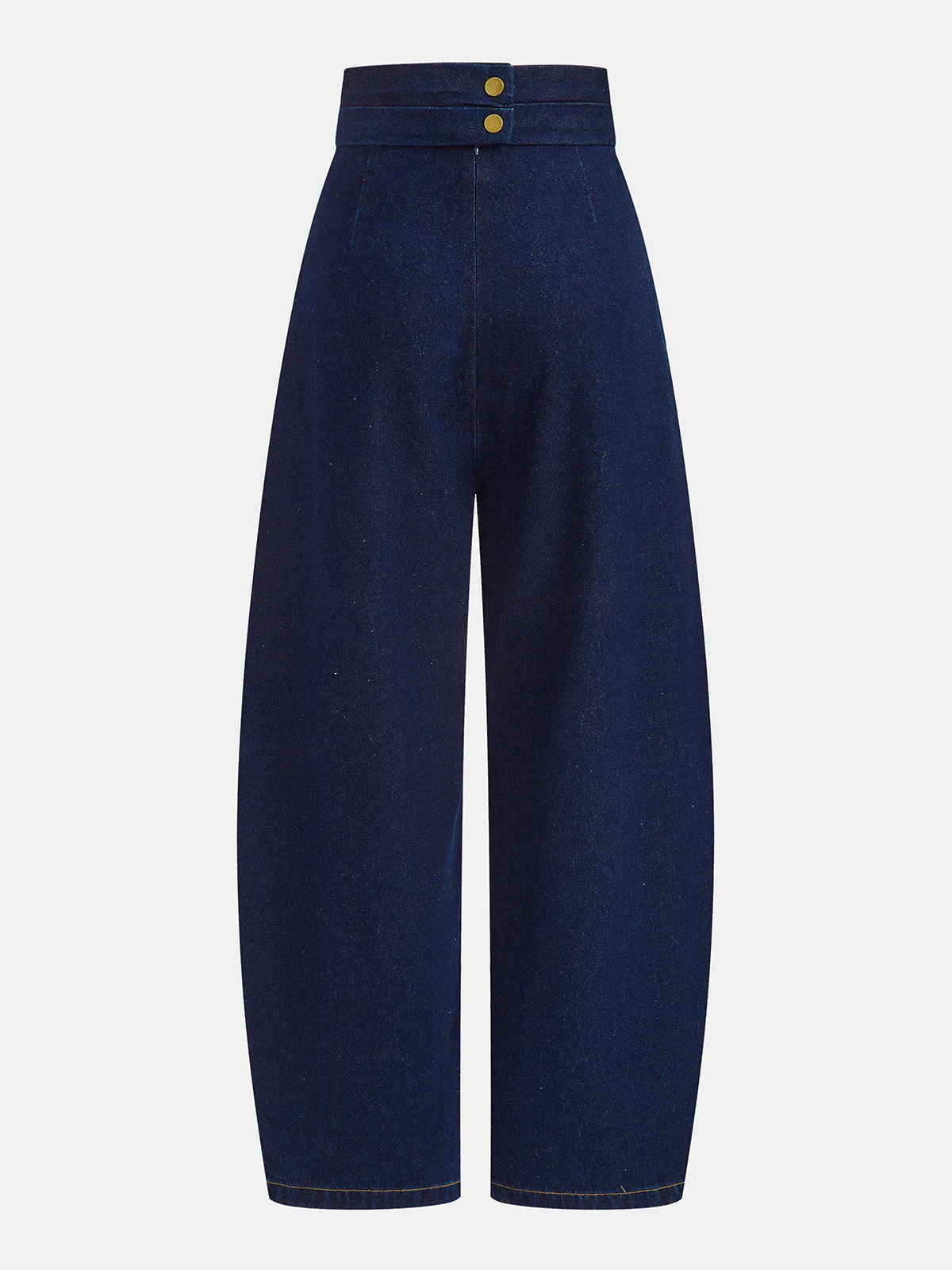 Cross-Over High-Waist Denim Wide-Leg Jeans - Wholesalesil