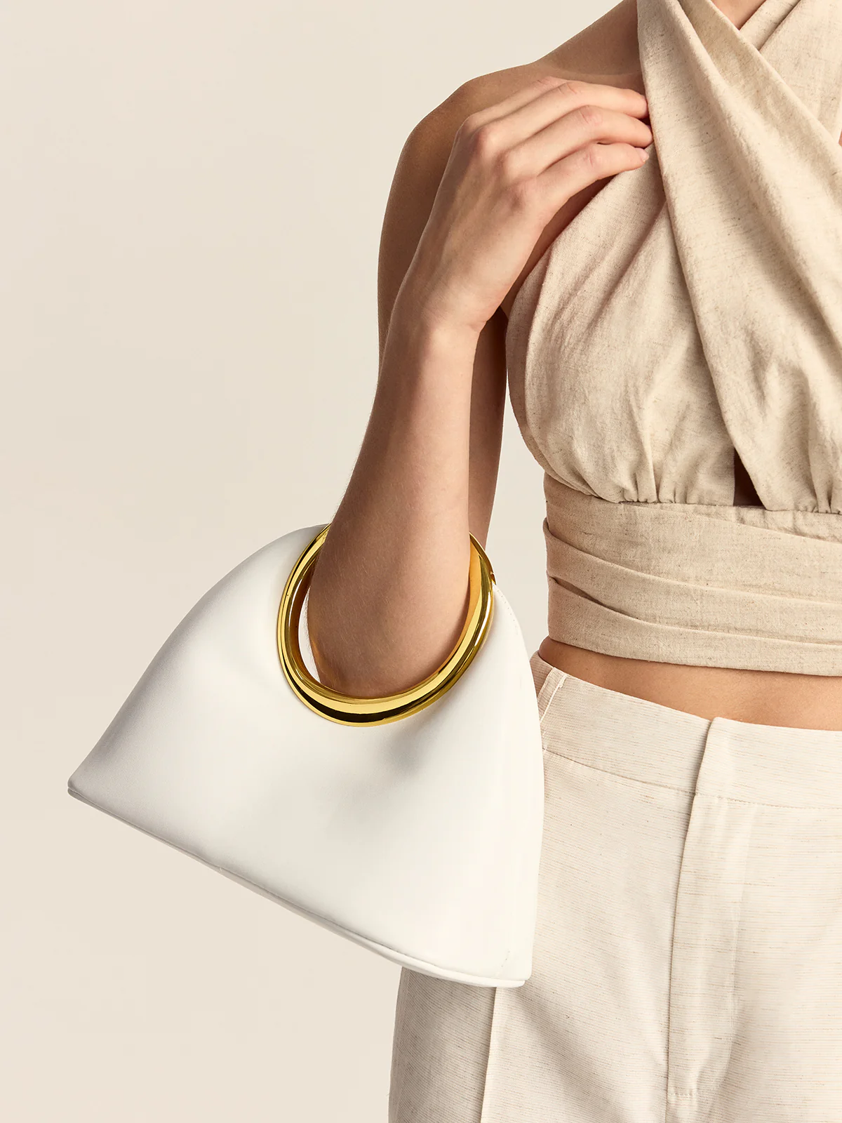 Metal Circular Handle Tote Bag - Wholesalesil