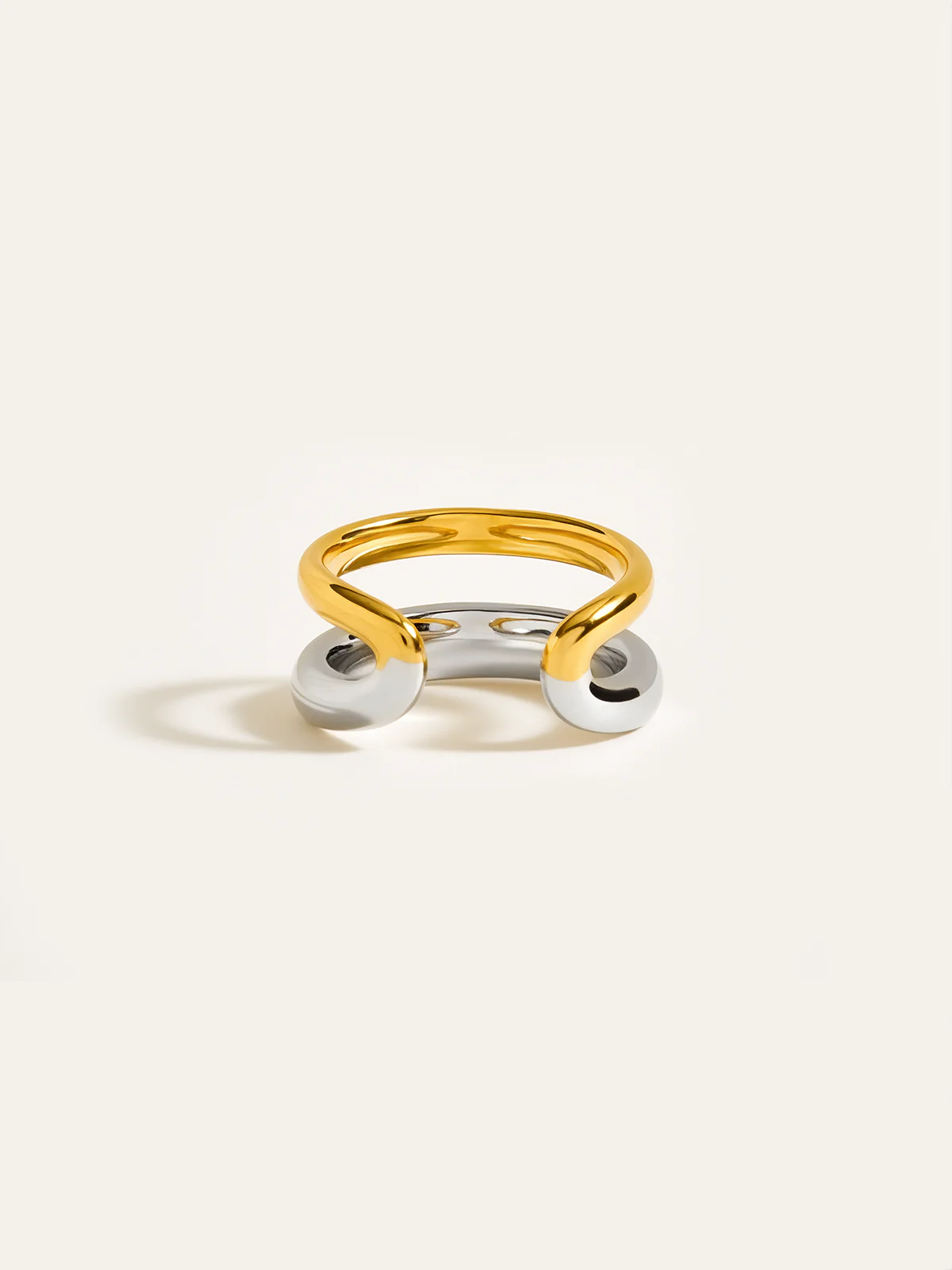 Two-Tone Layered Geometric Ring - Wholesalesil
