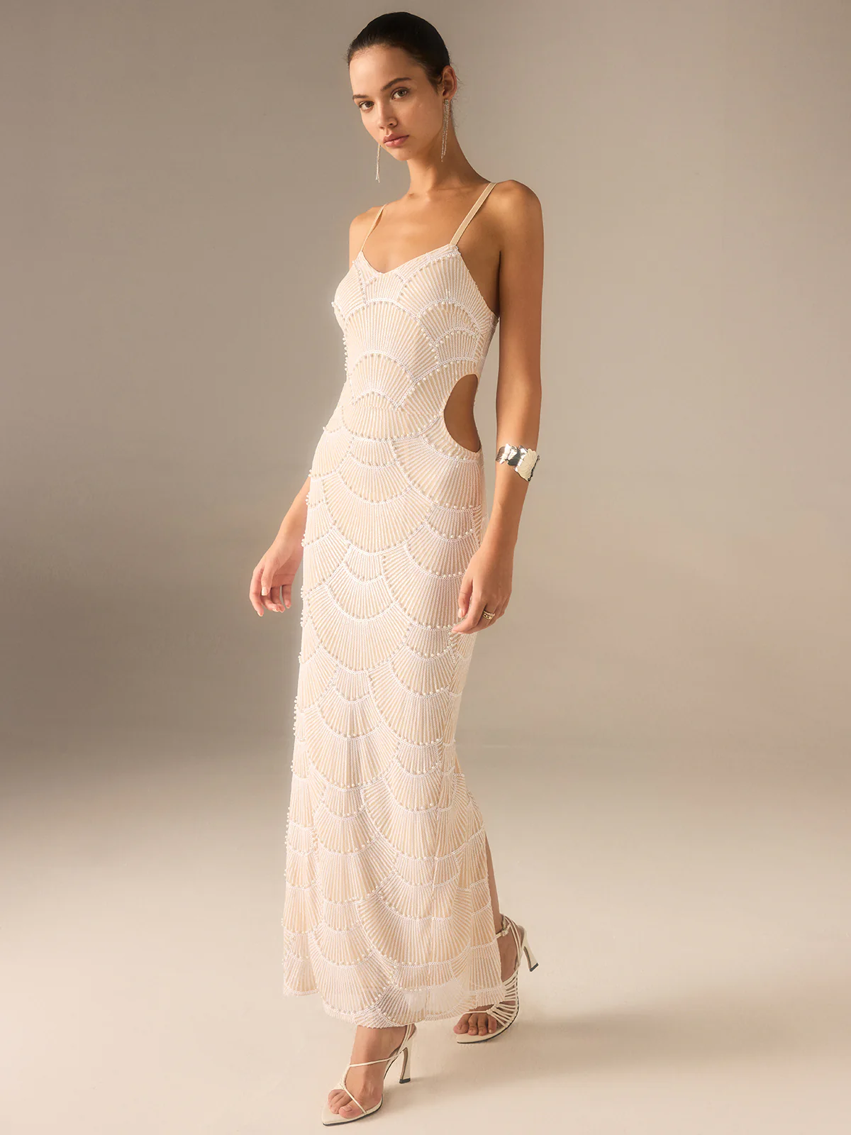 Beaded Cut-Out Maxi Dress - Wholesalesil