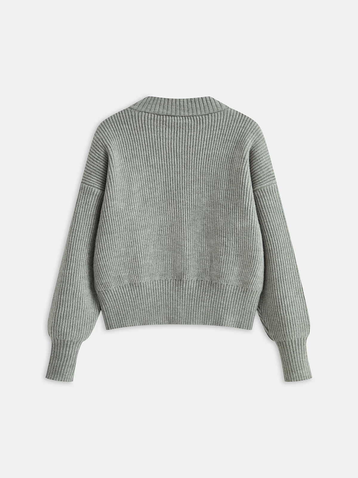 Crew Neck Zip-Up Knit Outerwear - Wholesalesil