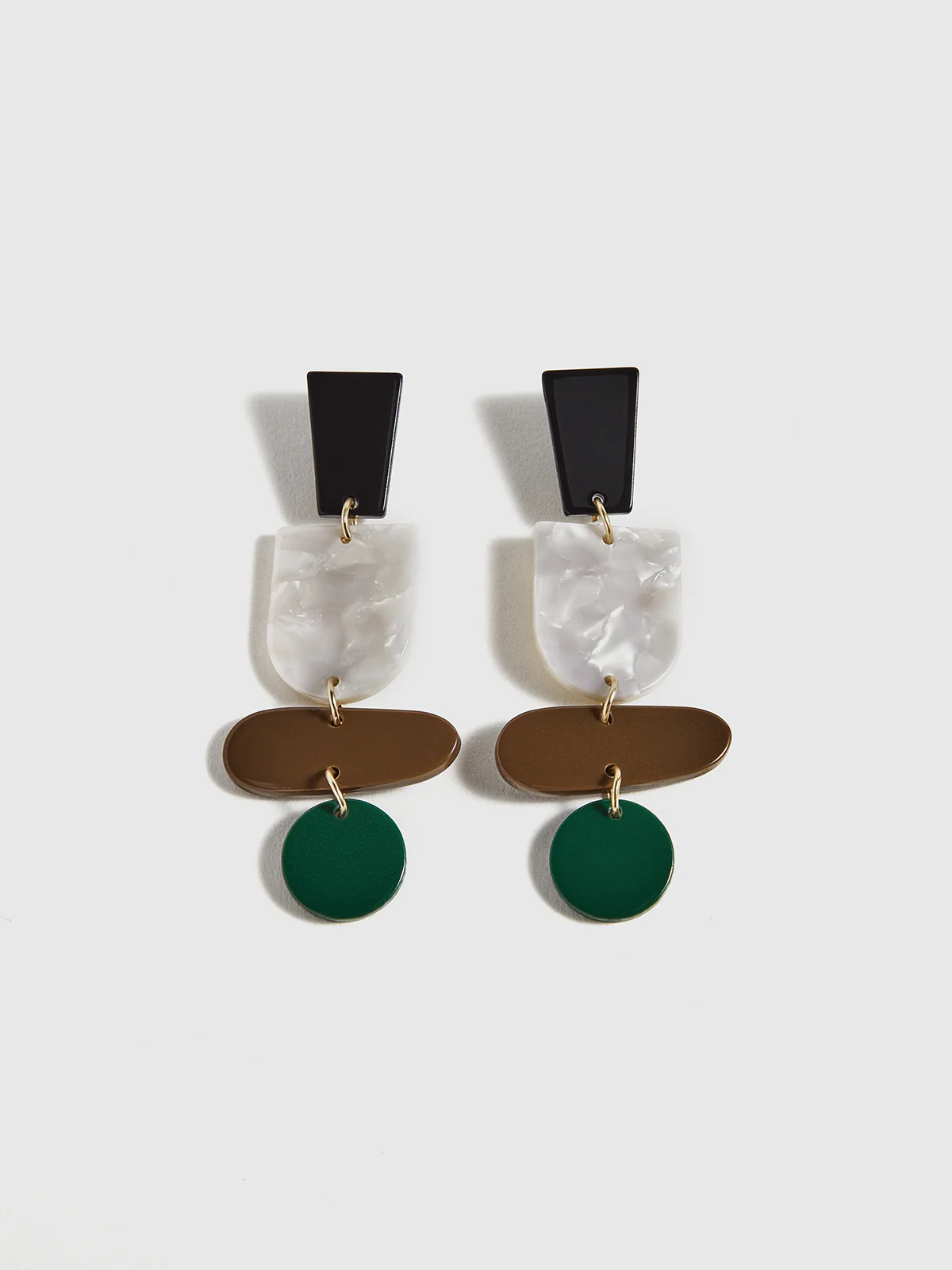 Geometric Acrylic Drop Earrings - Wholesalesil