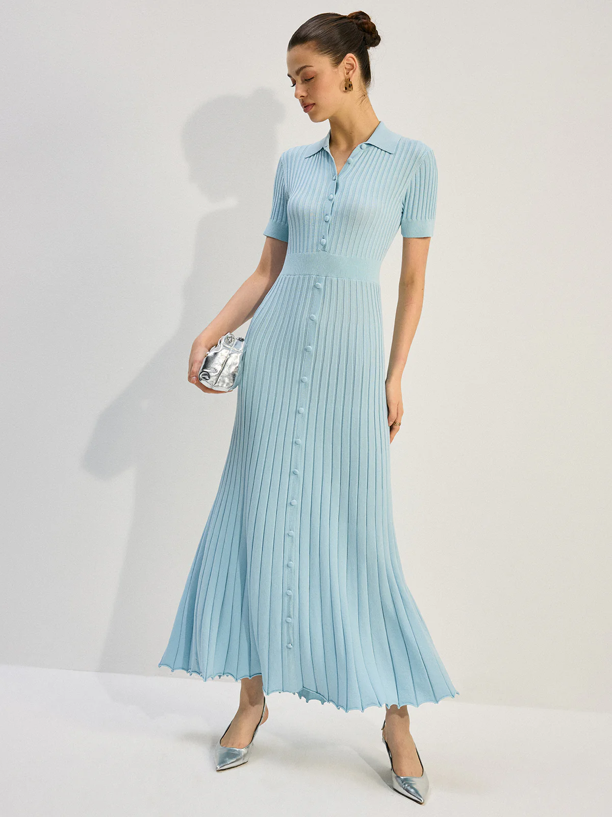 Knit Button-Front Maxi Dress - Wholesalesil