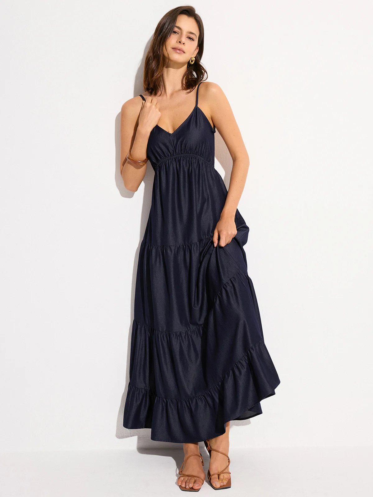 Backless Tiered Maxi Dress - Wholesalesil