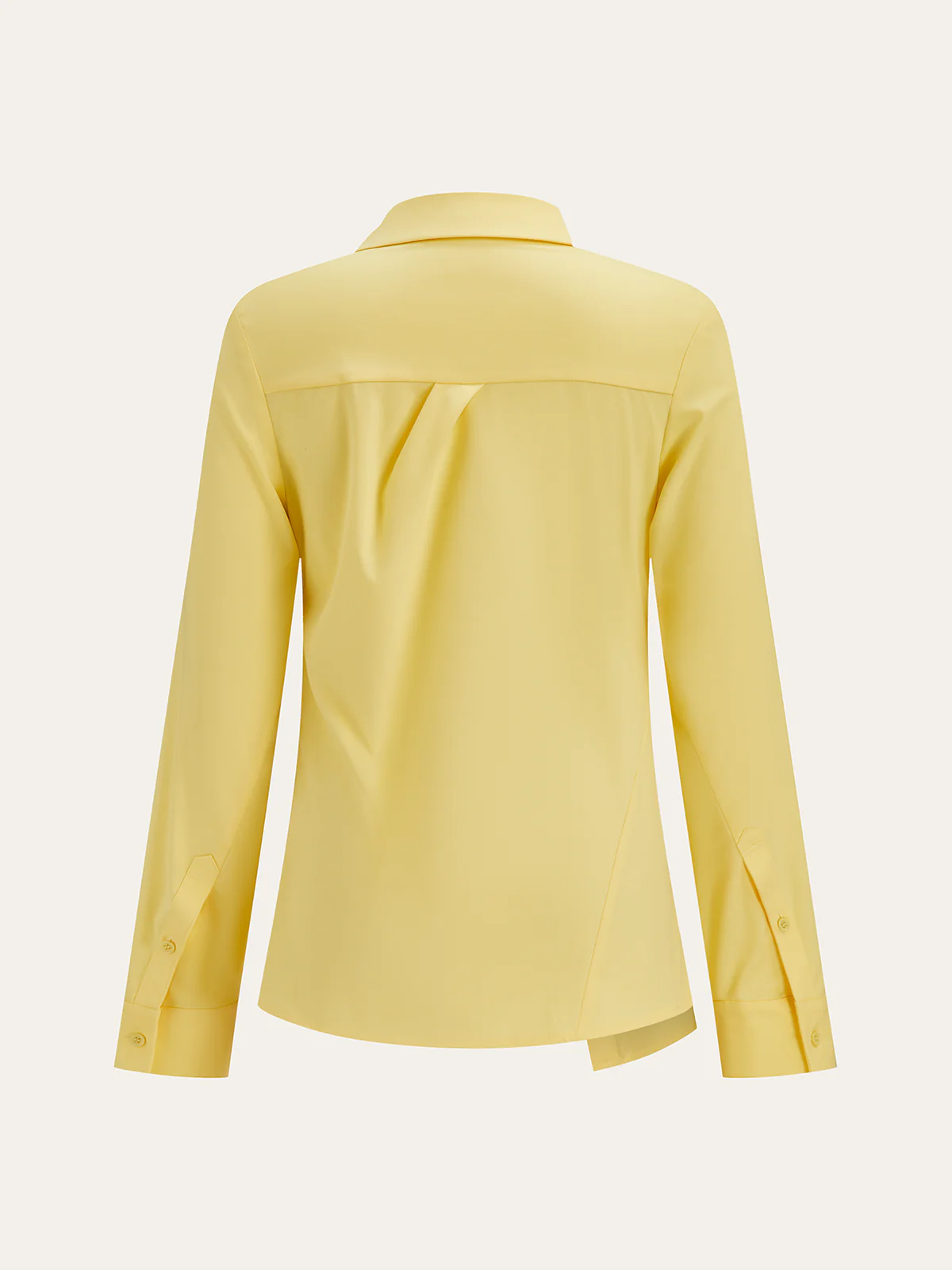 Asymmetric Collared Long Sleeve Shirt - Wholesalesil