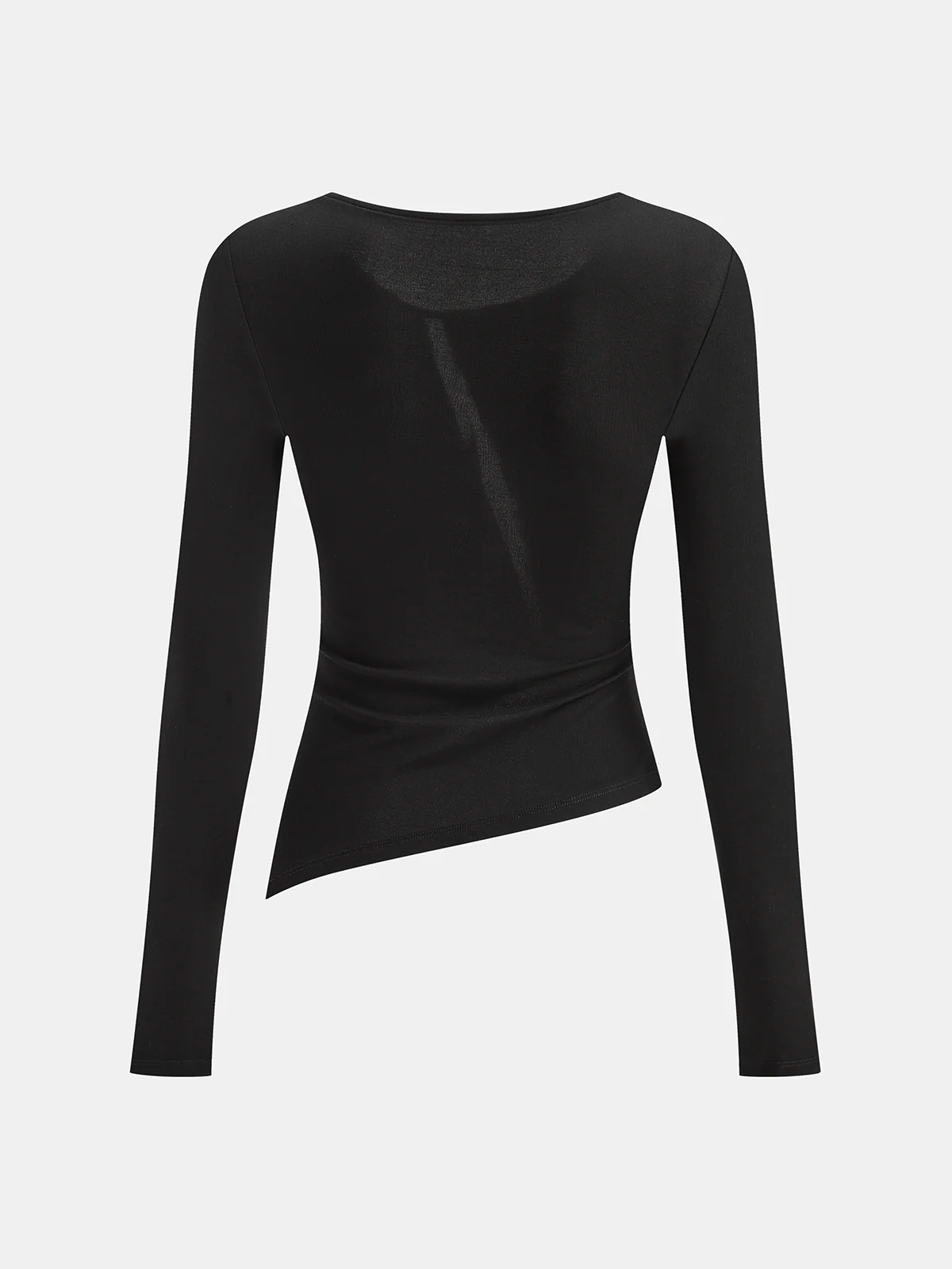 Bra-free Asymmetrical Round Neck Shirt - Wholesalesil
