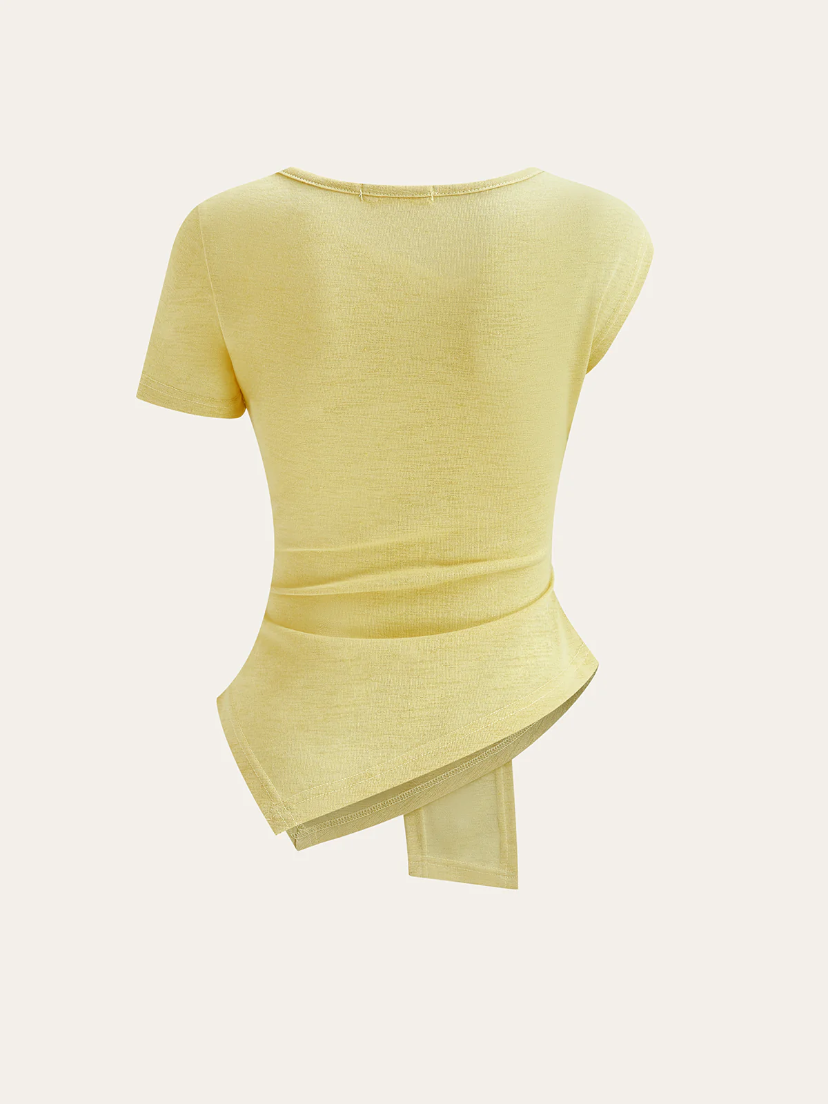 Asymmetrical Ruched Knotted Top - Wholesalesil