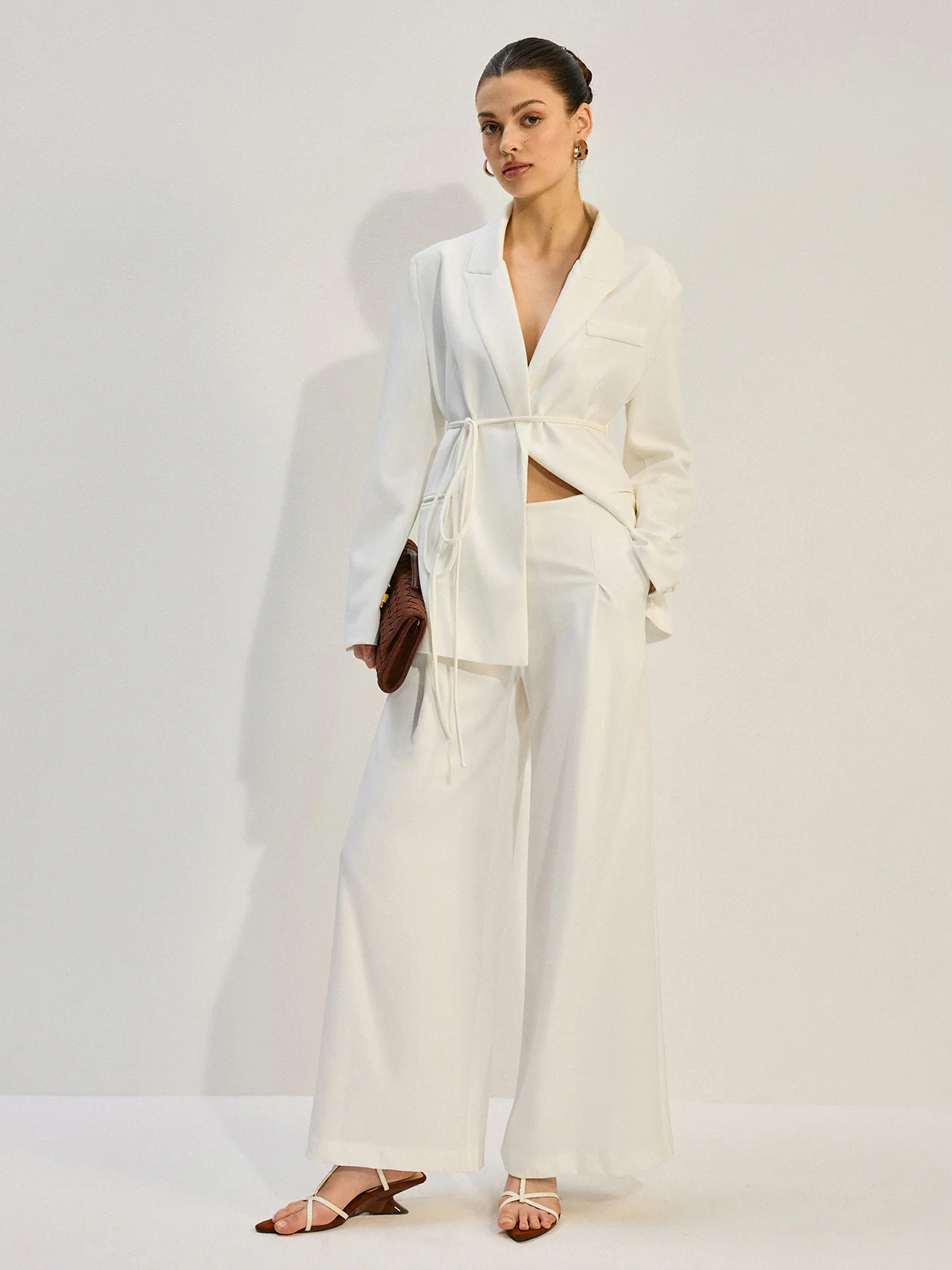 Oversized Belted Blazer - Wholesalesil