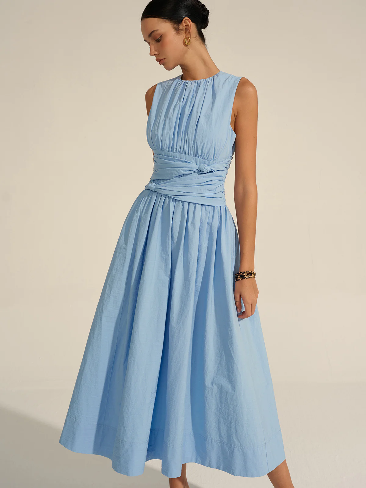 Ruched Waist Maxi Dress - Wholesalesil
