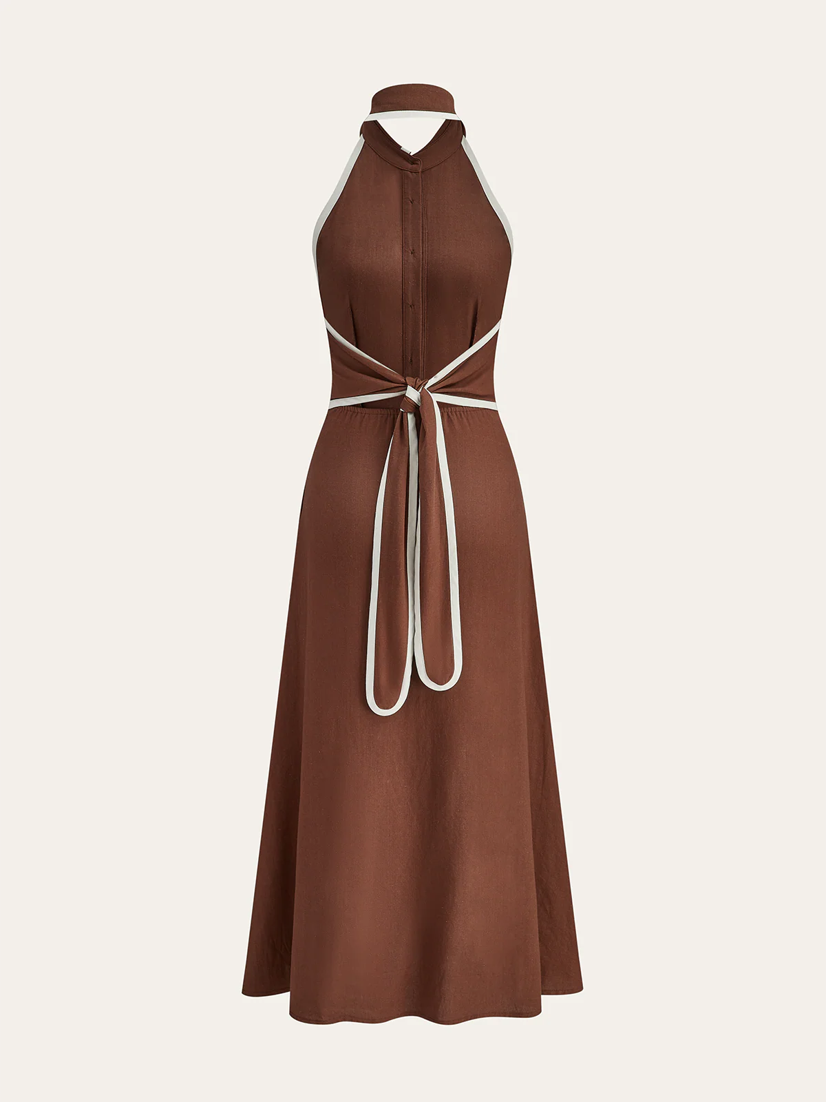 Pleated Dress with Trimed Collar - Wholesalesil