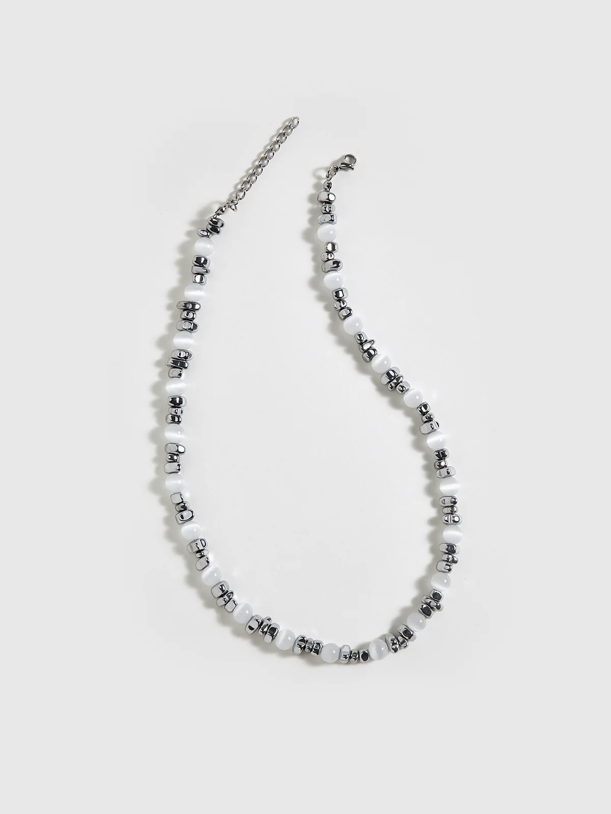 Pearl & Silver Beaded Choker Necklace - Wholesalesil