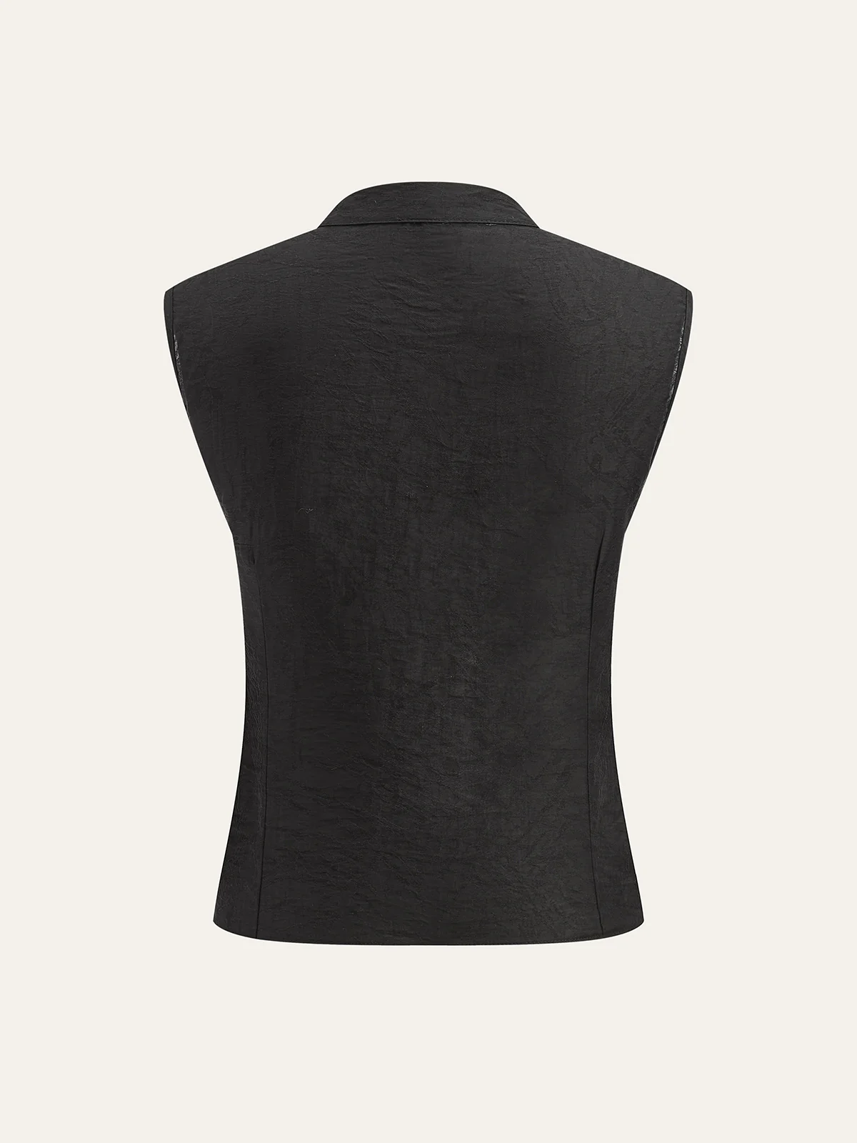 Asymmetrical Pearl Button Vest - Wholesalesil