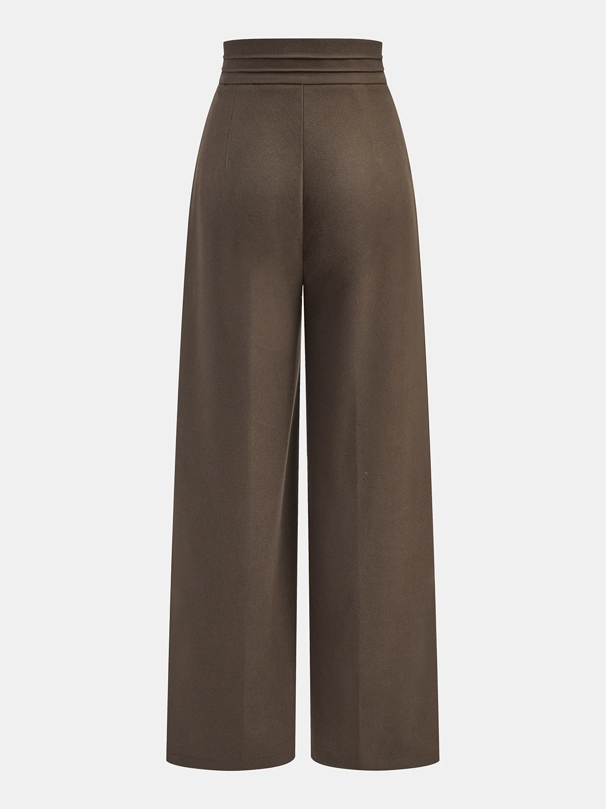 Asymmetrical Waistband Pleated Wide Leg Pants - Wholesalesil
