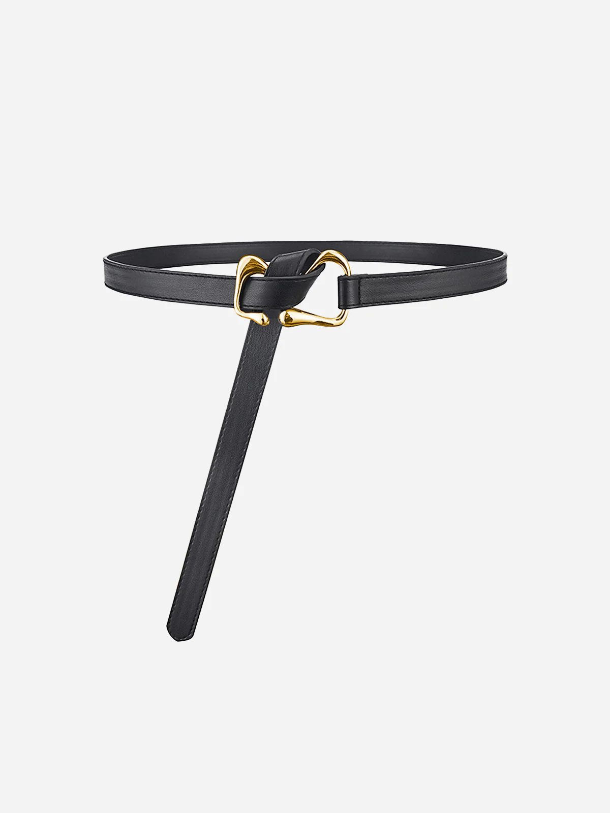 Unique Gold Buckle Knot Detail Belt - Wholesalesil