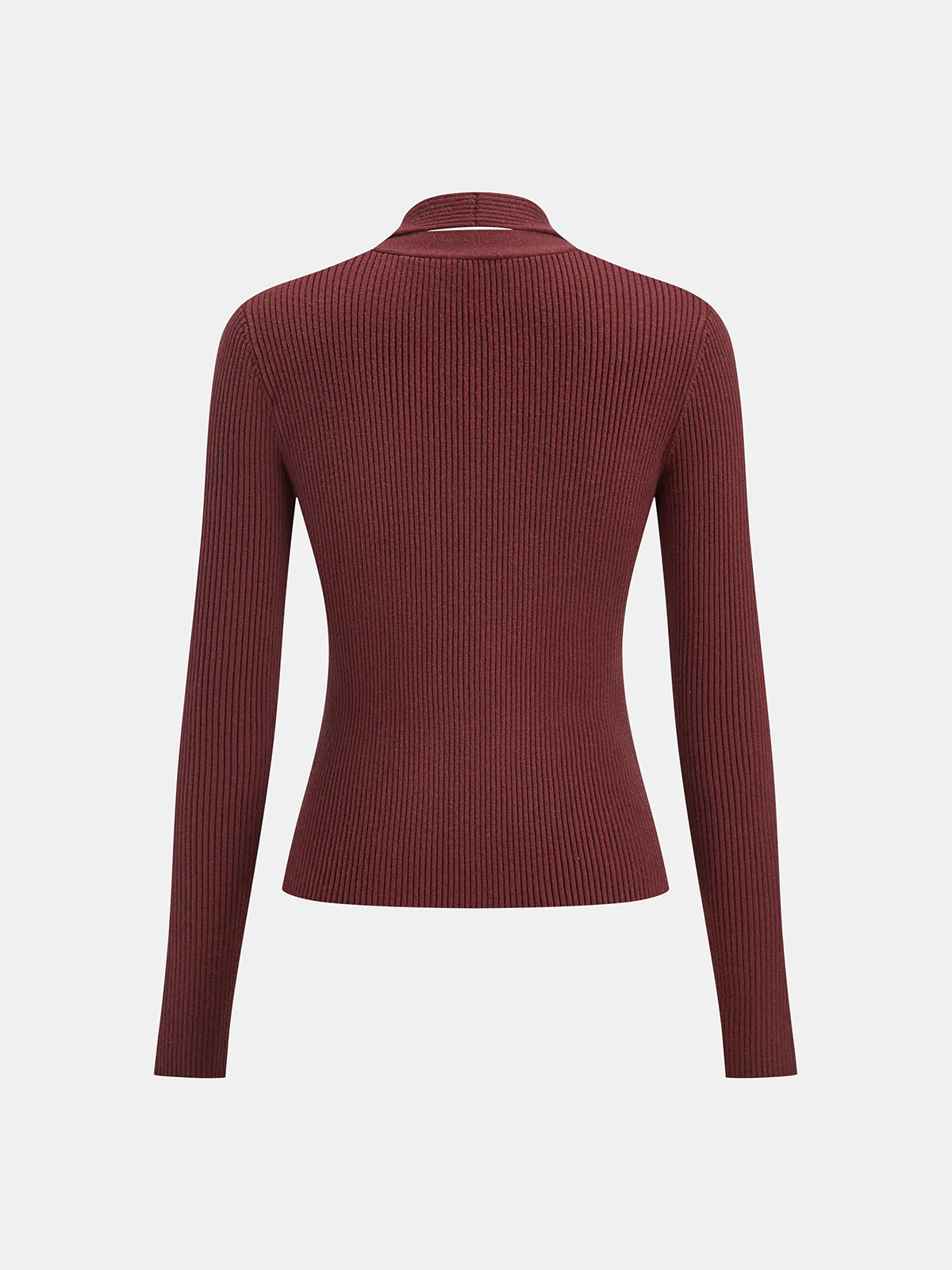 Halter Neck Button Front Ribbed Sweater - Wholesalesil