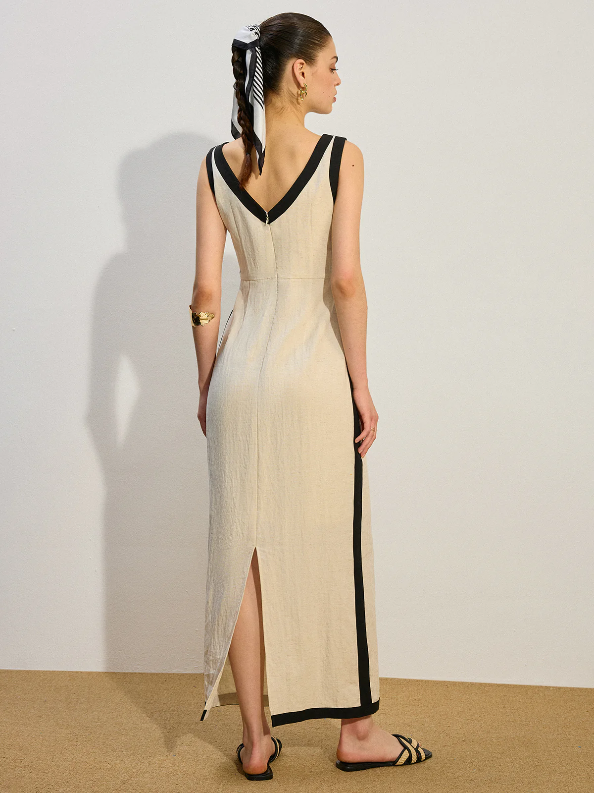 Contrast Trim Maxi Dress - Wholesalesil