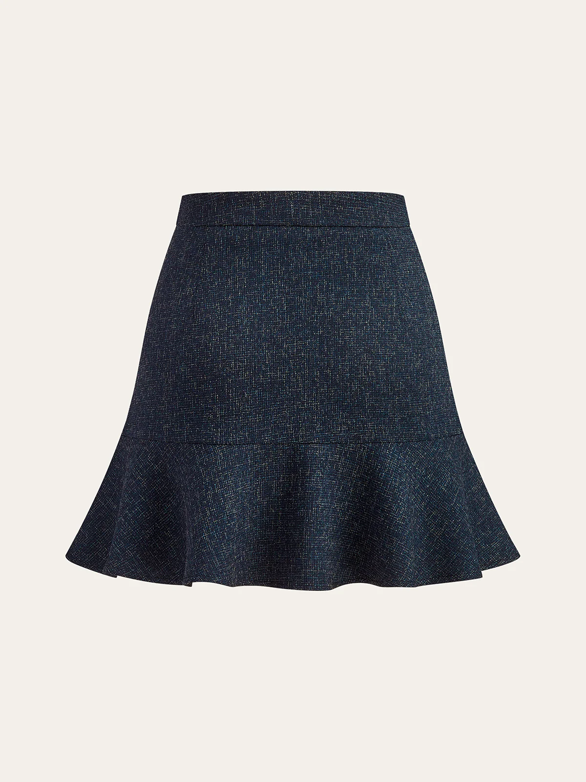 Metal Detail Ruffled Hem Mini Skirt - Wholesalesil