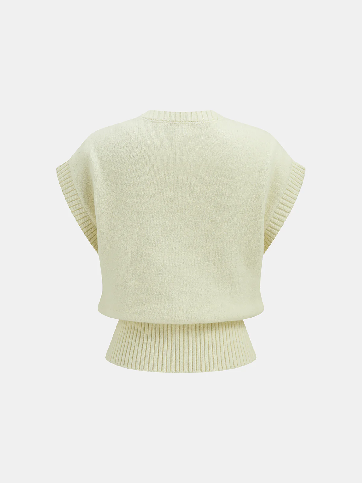 Cable Knit Contrast Stitched Sweater Vest - Wholesalesil