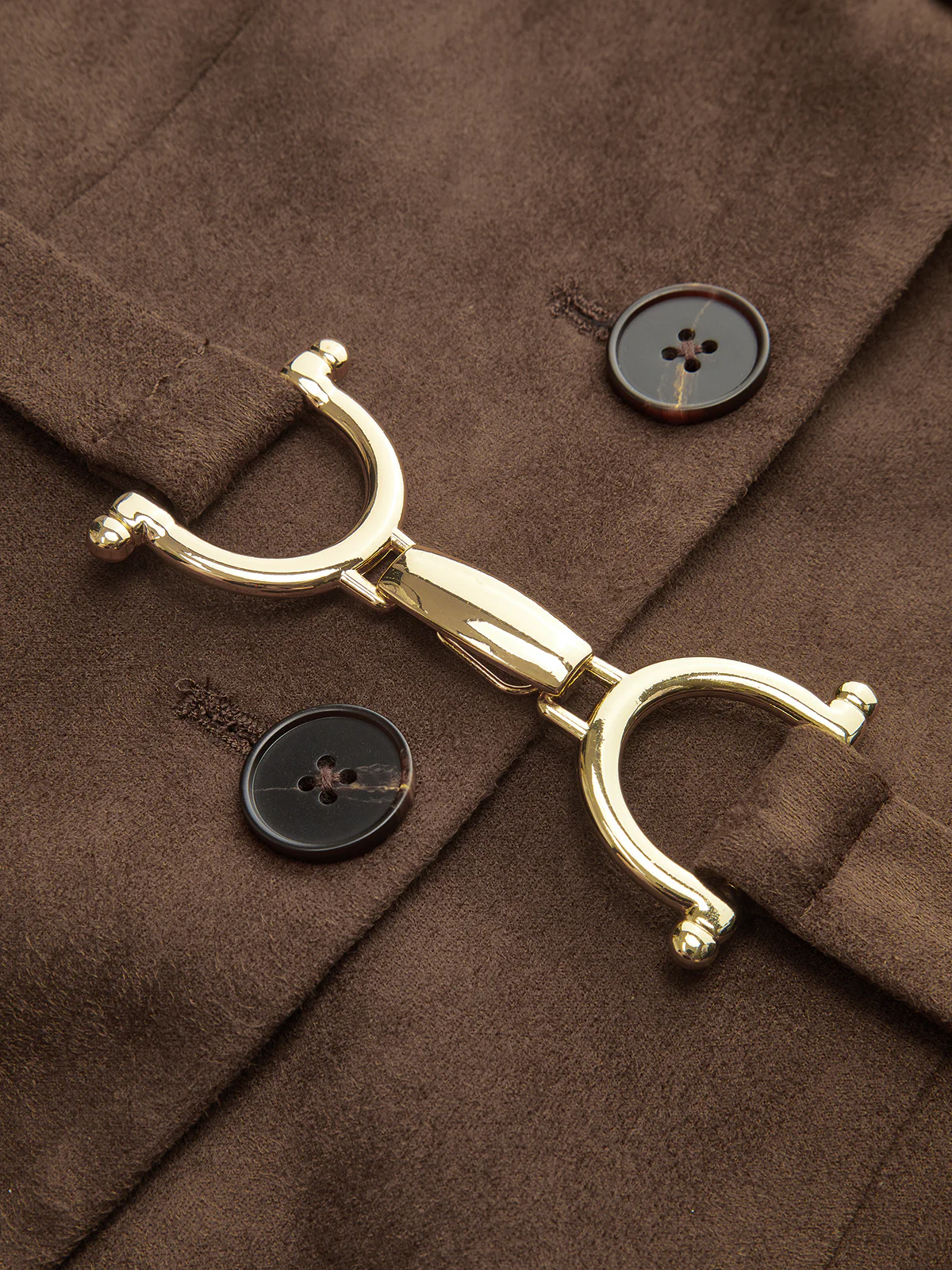 Belted Suede Effect Button-Front Vest - Wholesalesil