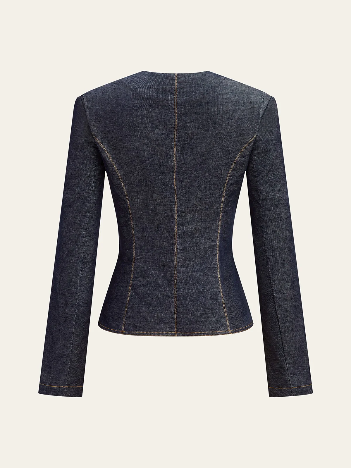 Metal Button Fitted Tailored Jacket - Wholesalesil