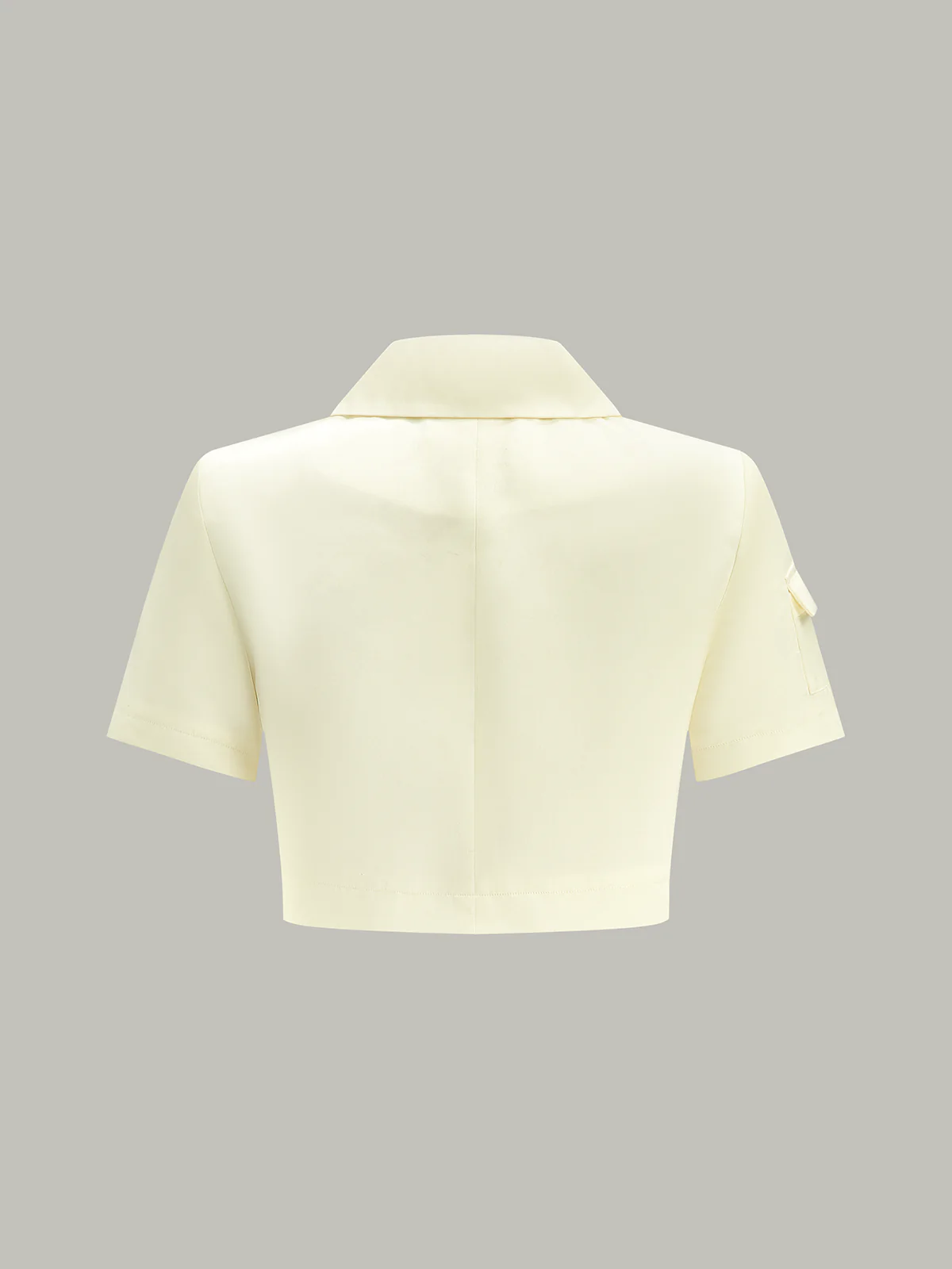 Asymmetric Button Cropped Blouse - Wholesalesil