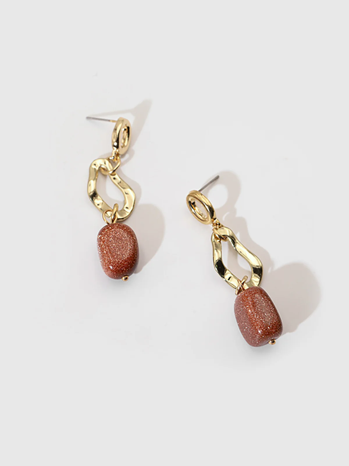 Stone-Pendant Drop Earrings - Wholesalesil