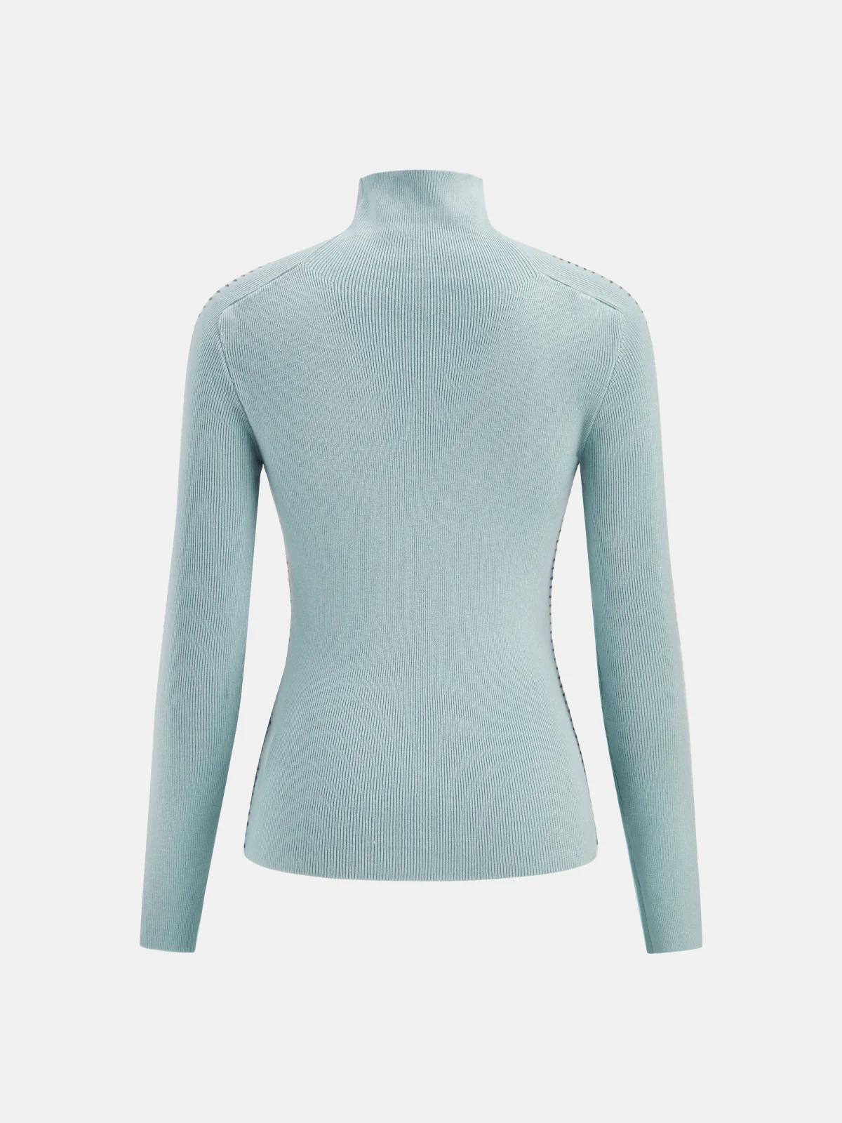 Contrast Stitch Wool-Blend Turtleneck Sweater - Wholesalesil