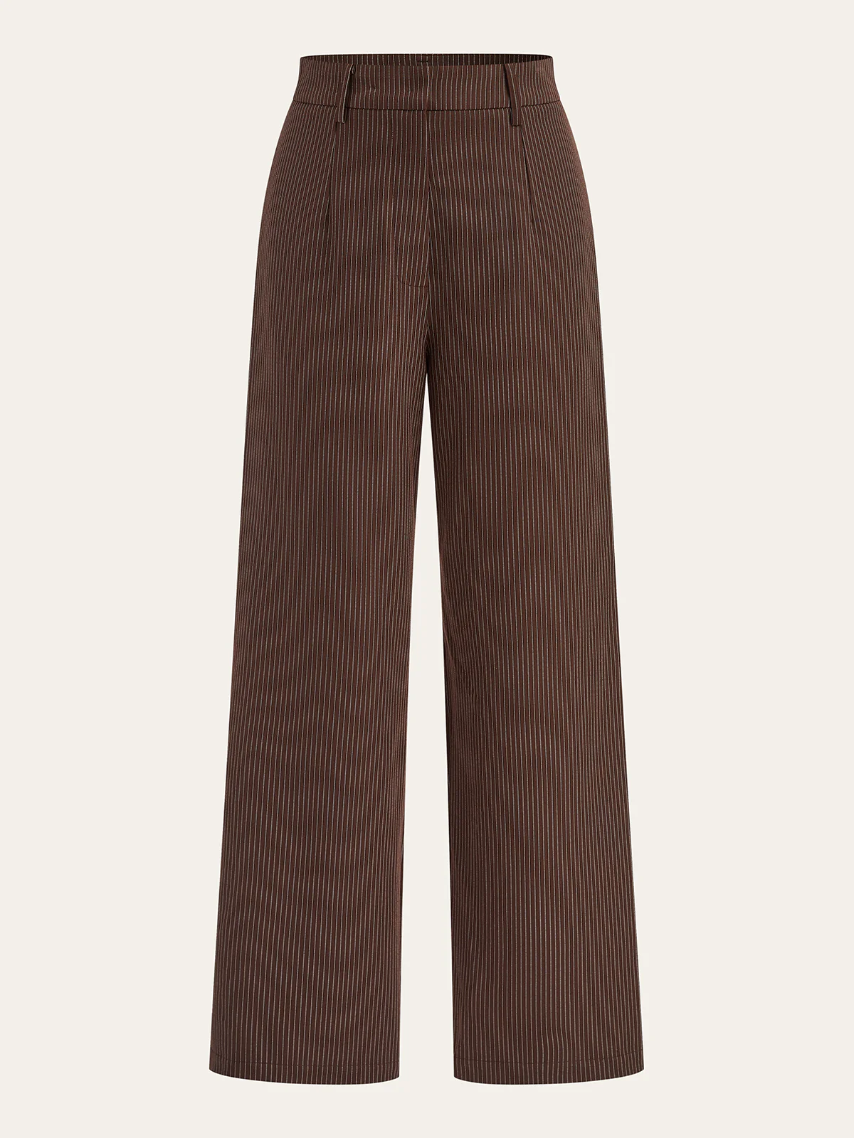 Mid-Waist Pinstriped Wide-Leg Pants - Wholesalesil