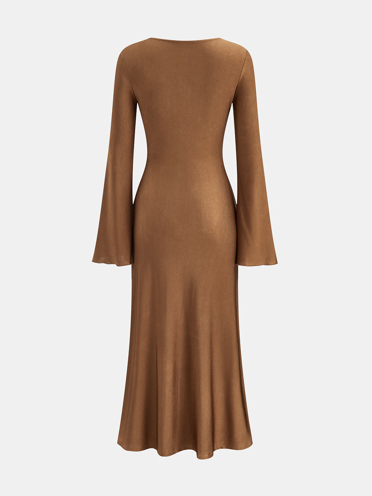 Cowl Neck Flared Sleeve Maxi Dress - Wholesalesil