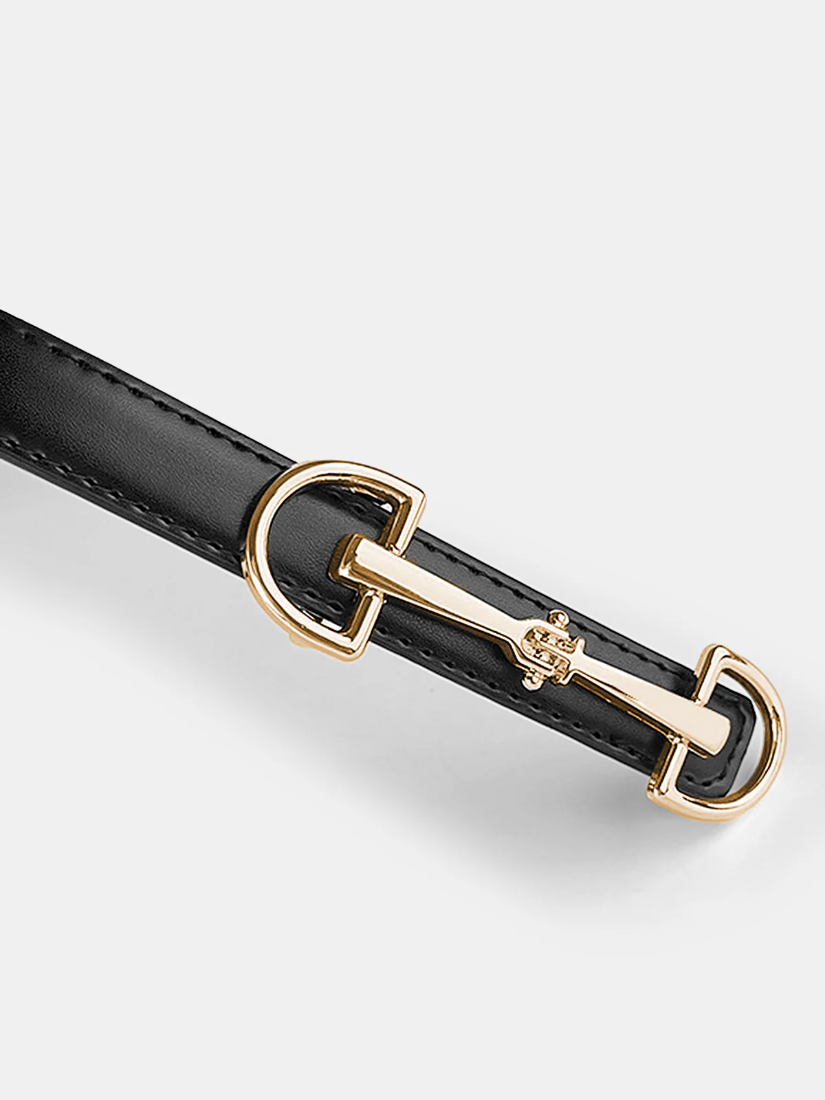 Horsebit Buckle Leather Thin Belt - Wholesalesil