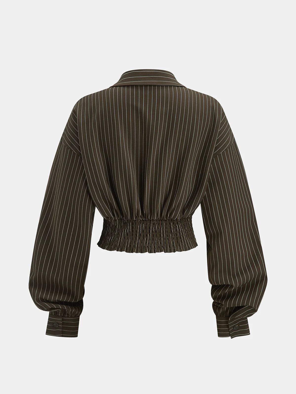 Cinched Waist Striped Shirt - Wholesalesil