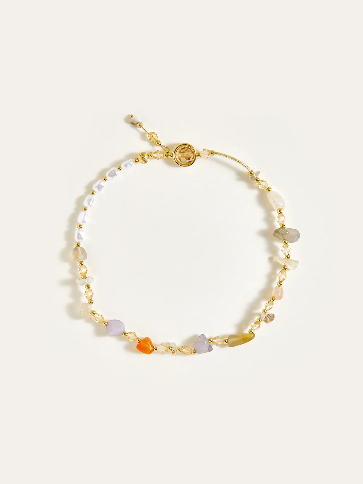 Colorful Stone Double-Layered Bracelet - Wholesalesil