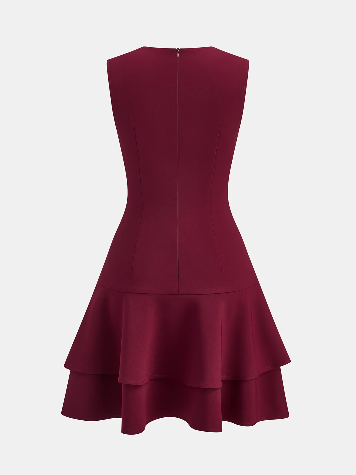 Asymmetric Ruffle Hem Sleeveless Mini Dress - Wholesalesil