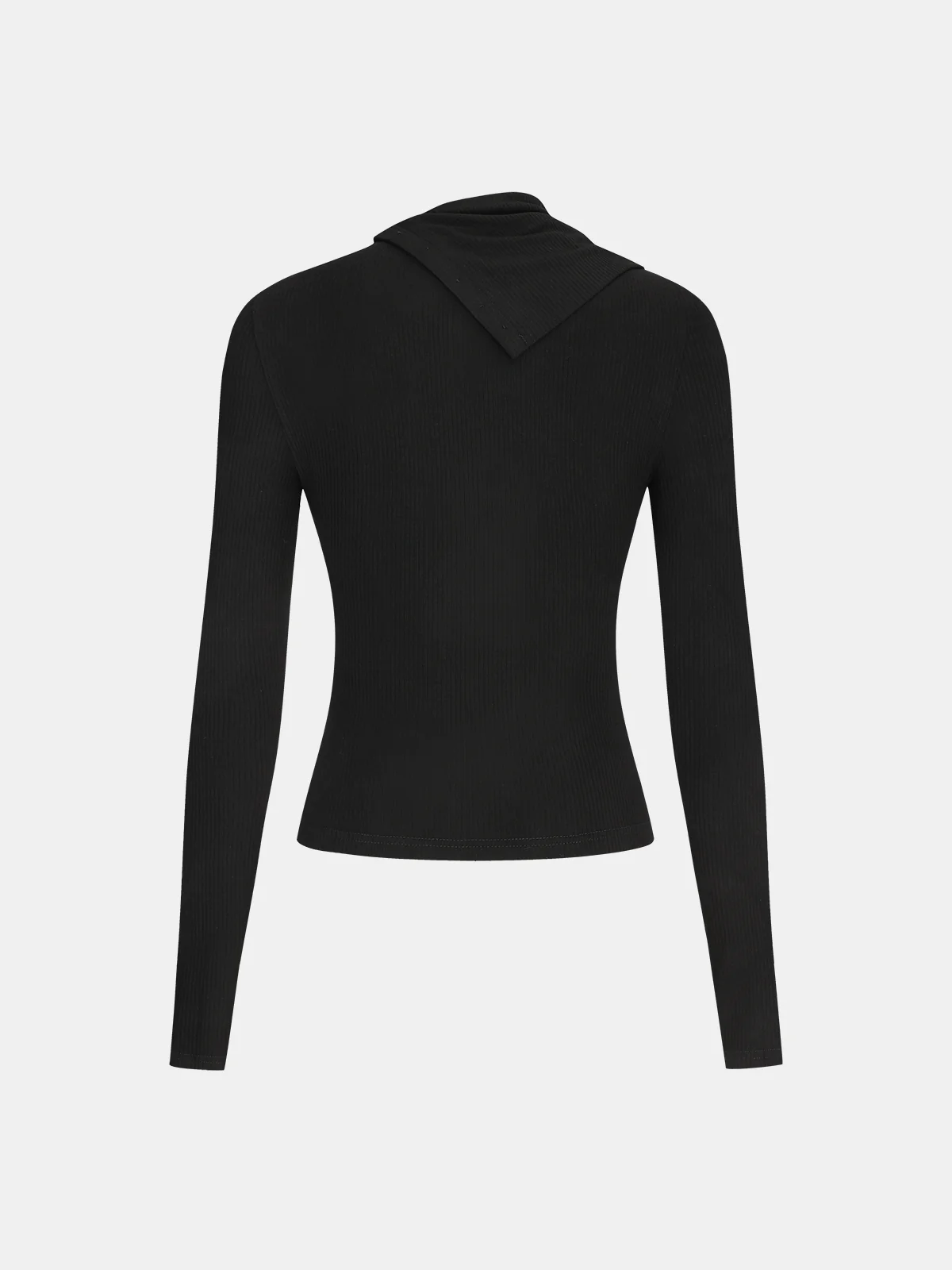 Side Button Asymmetric Lapel Ribbed Knit Top - Wholesalesil