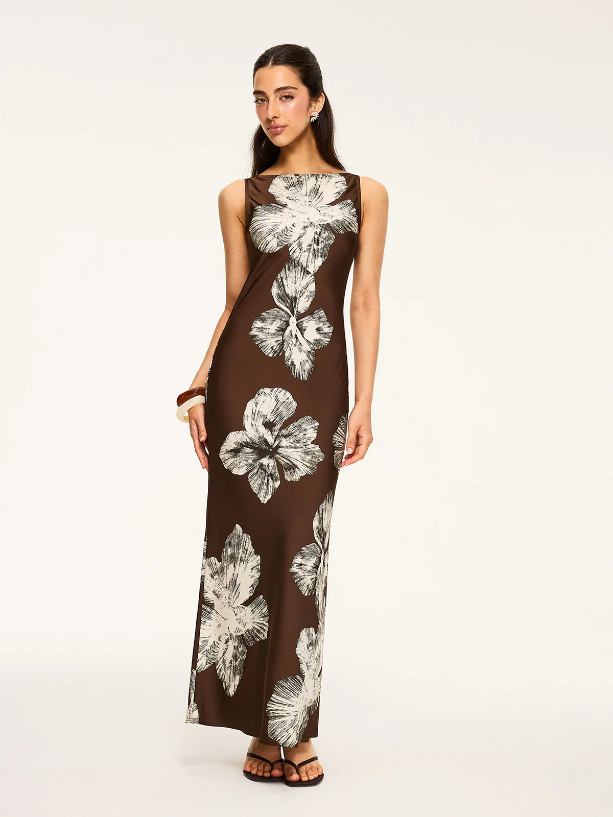 Floral Print Tied Backless Dress - Wholesalesil