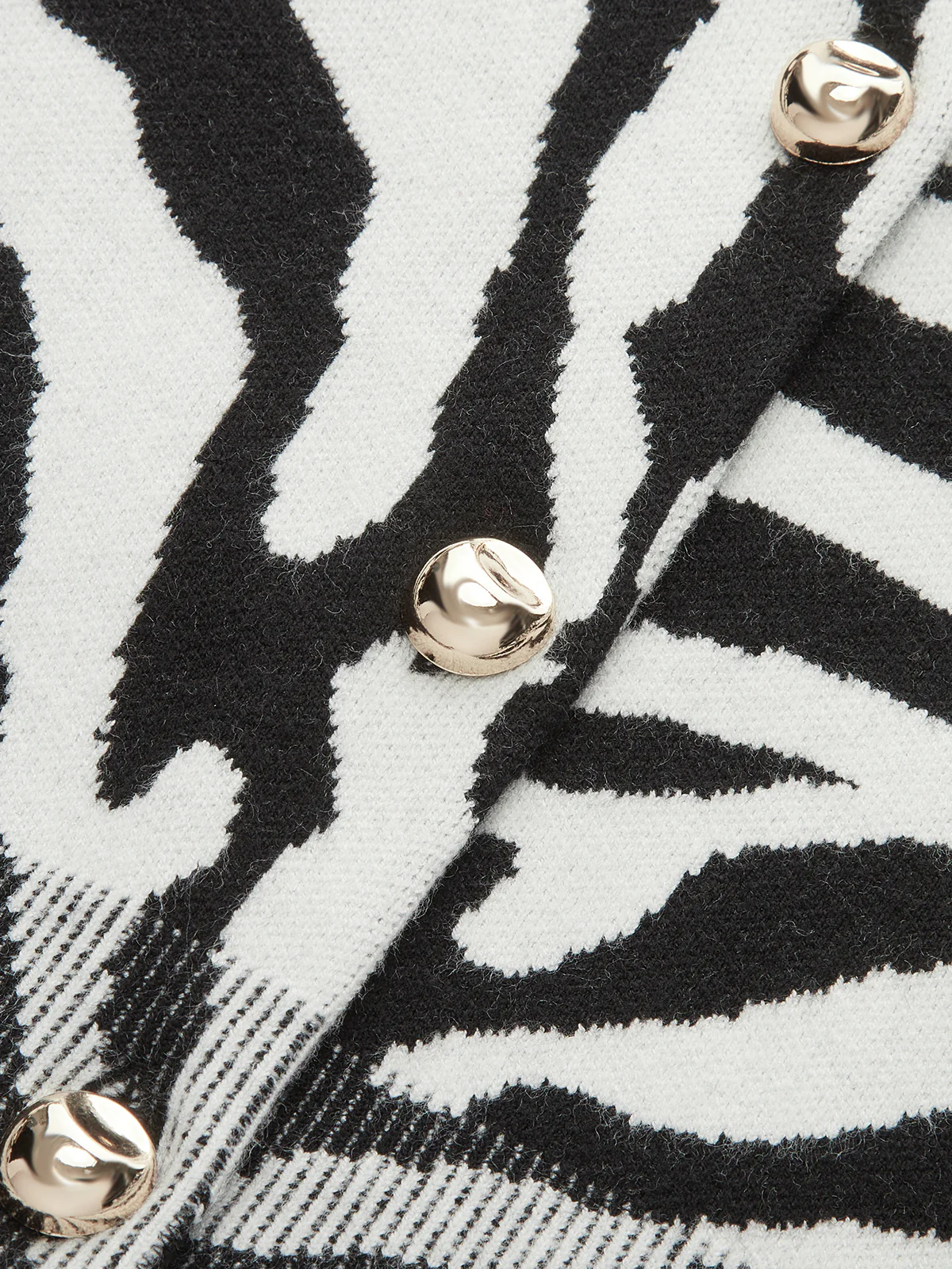 Zebra Print Puff Sleeve Cardigan - Wholesalesil